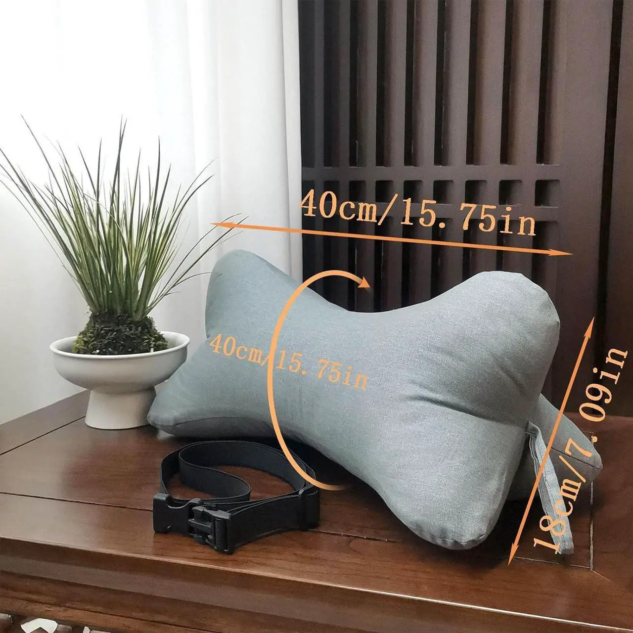 Alt view image 3 of 7 - Neck & Cervical Pillows Dog Bone Shaped Travel Neck Pillows With Washable Removable Cover Have Loops On Either End For Car Bus Truck Driving Comfort Head Rest Support Neck Chiropractic Pillow (Color