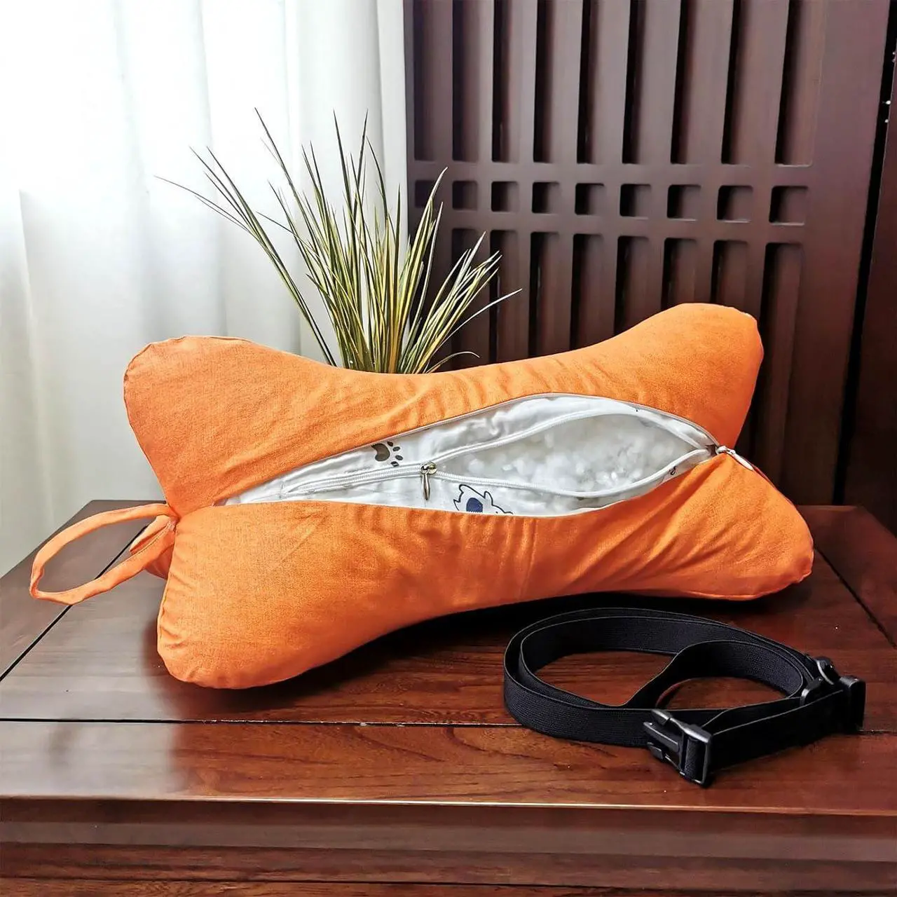Alt view image 5 of 7 - Neck & Cervical Pillows Dog Bone Shaped Travel Neck Pillows With Washable Removable Cover Have Loops On Either End For Car Bus Truck Driving Comfort Head Rest Support Neck Chiropractic Pillow (Color