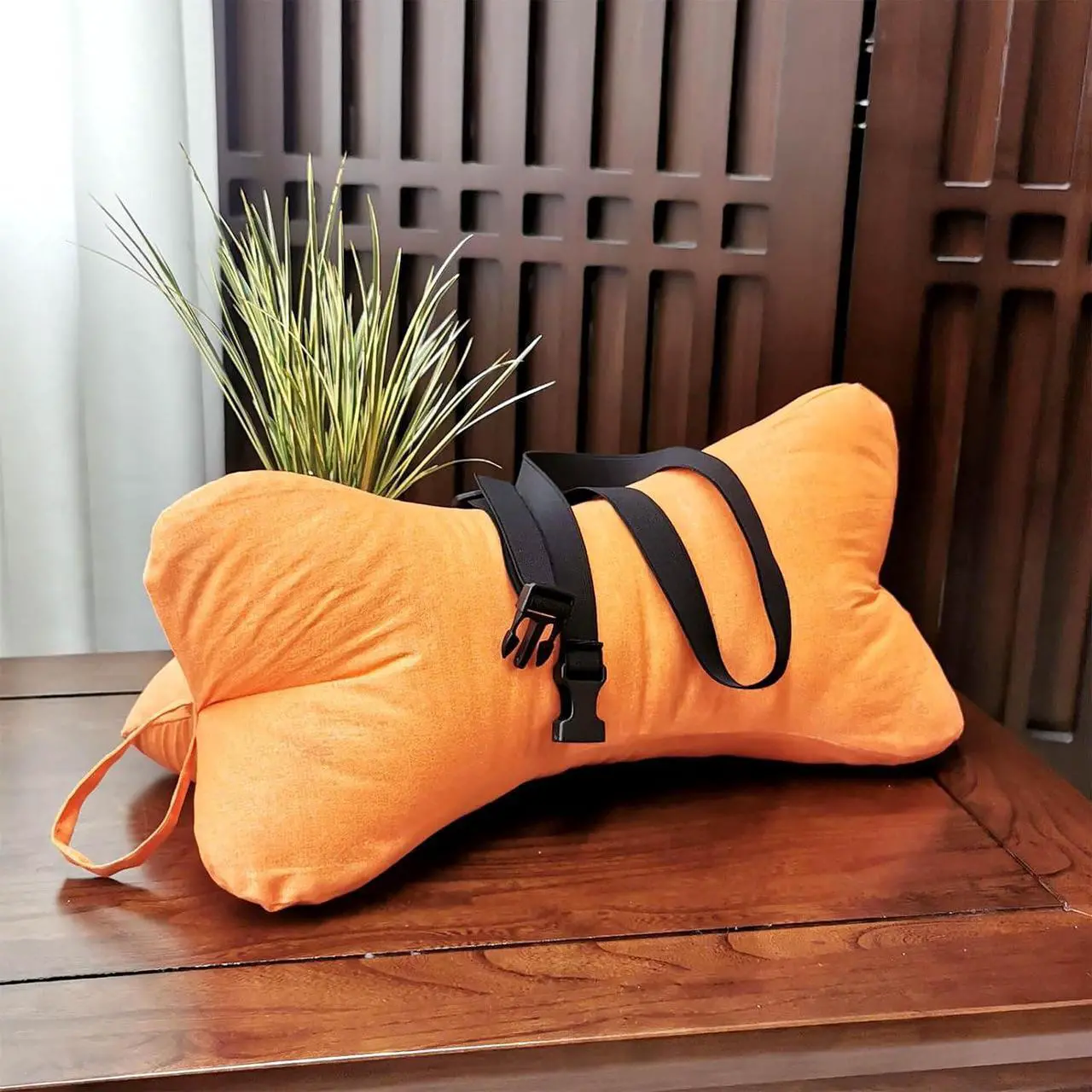 Alt view image 7 of 7 - Neck & Cervical Pillows Dog Bone Shaped Travel Neck Pillows With Washable Removable Cover Have Loops On Either End For Car Bus Truck Driving Comfort Head Rest Support Neck Chiropractic Pillow (Color