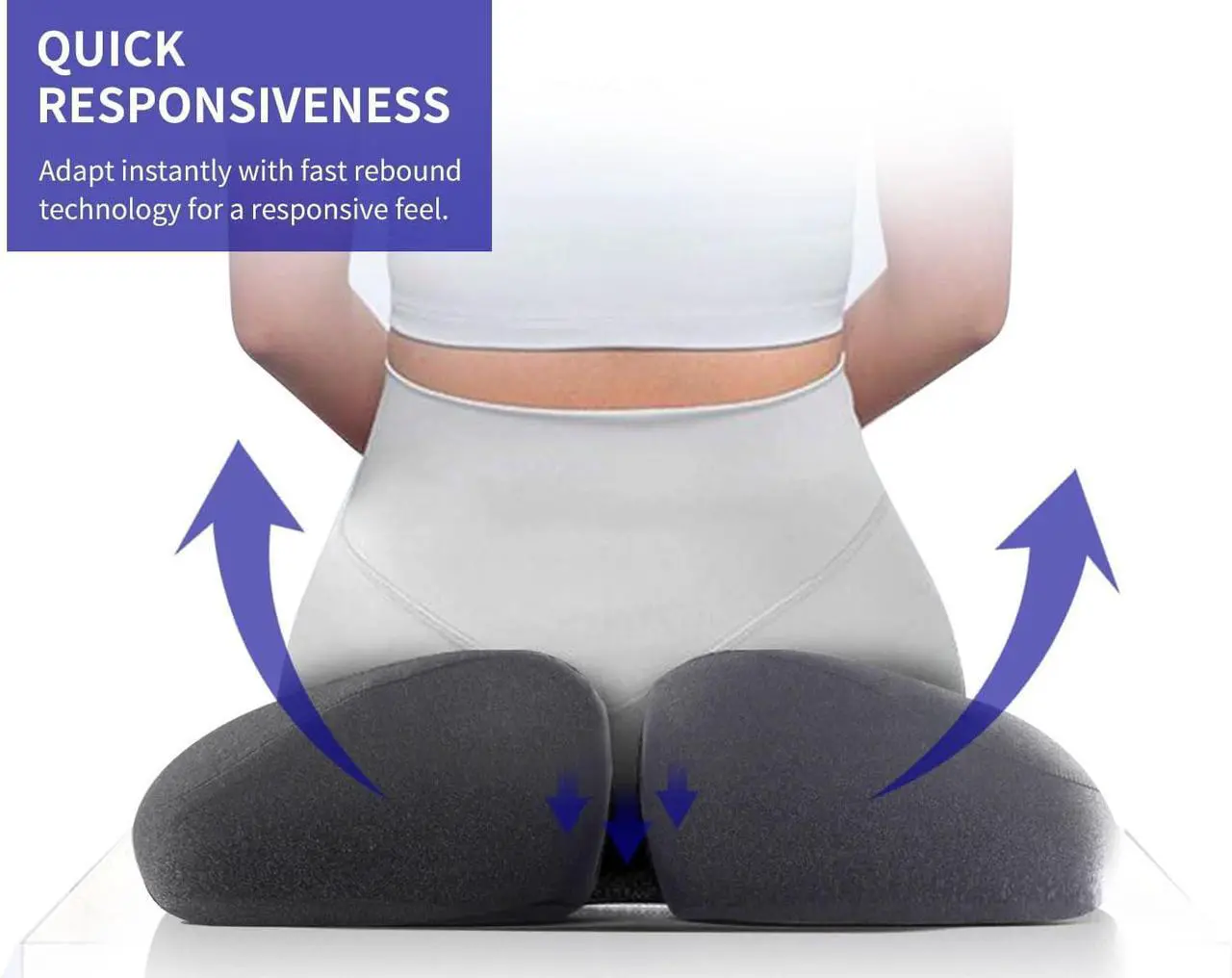 Alt view image 5 of 7 - SupremeComfort X-Large Gel Infused High Density Foam Seat Cushion for Office Chair, Kitchen Chair, Car Seats- Elevate Your Seating Experience -Pressure Sore and Tailbone Pain Relief
