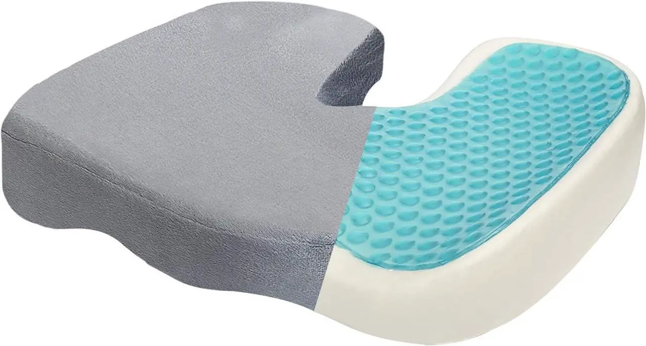 Main image of Dr. Flink Tailbone Seat Cushion - Pain Relief Chair Pillow, Cool Gel-Enhanced 100% Memory Foam, Orthopedic & Quality Comfort | Support & Relives Back & Sciatica, for Car, Truck, Home, and Office