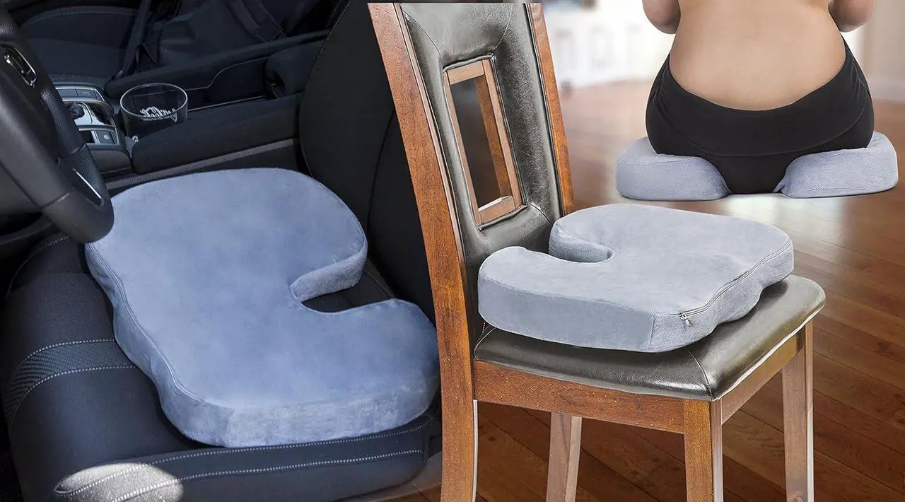 Alt view image 4 of 7 - Dr. Flink Tailbone Seat Cushion - Pain Relief Chair Pillow, Cool Gel-Enhanced 100% Memory Foam, Orthopedic & Quality Comfort | Support & Relives Back & Sciatica, for Car, Truck, Home, and Office