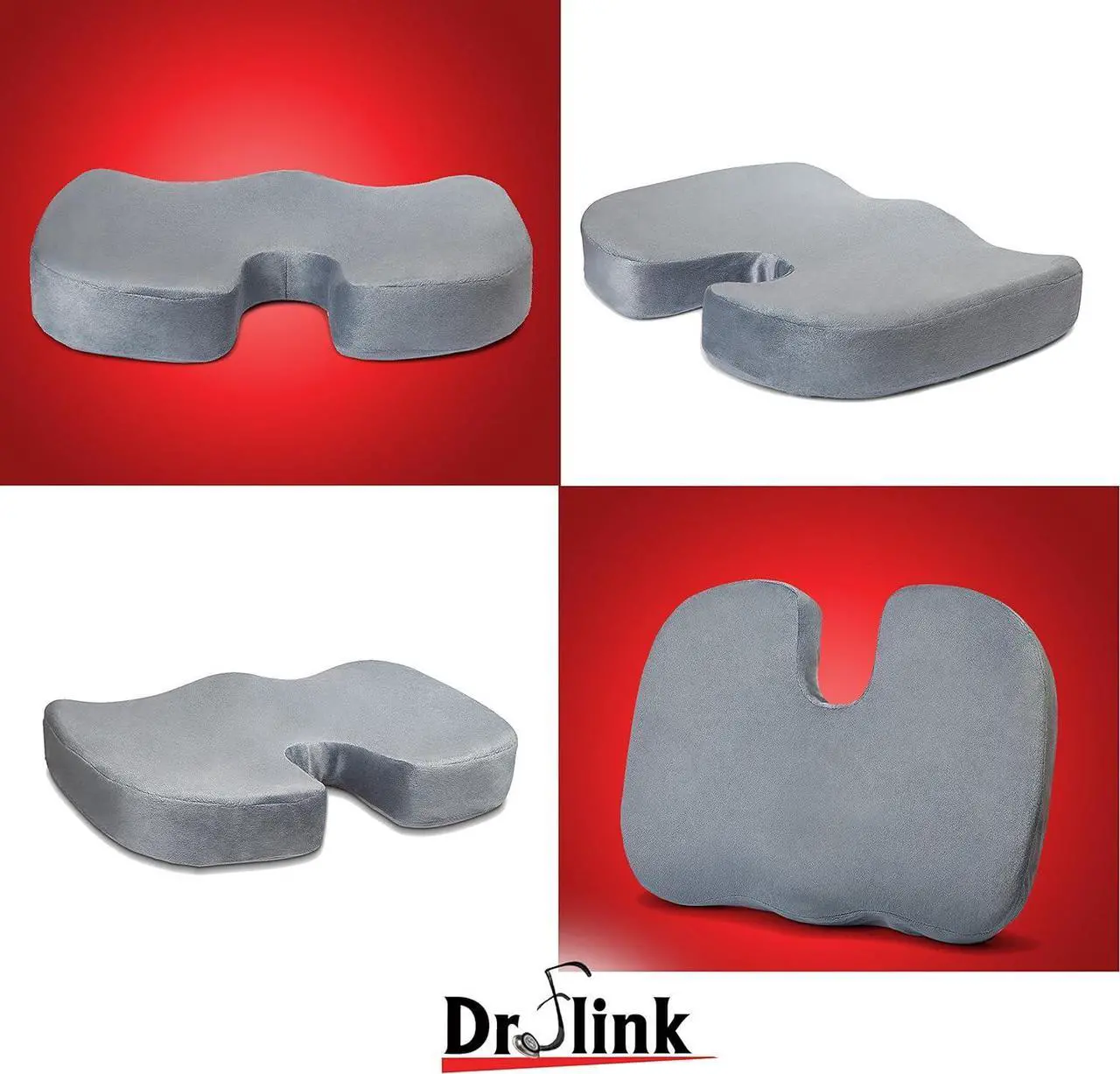 Alt view image 6 of 7 - Dr. Flink Tailbone Seat Cushion - Pain Relief Chair Pillow, Cool Gel-Enhanced 100% Memory Foam, Orthopedic & Quality Comfort | Support & Relives Back & Sciatica, for Car, Truck, Home, and Office