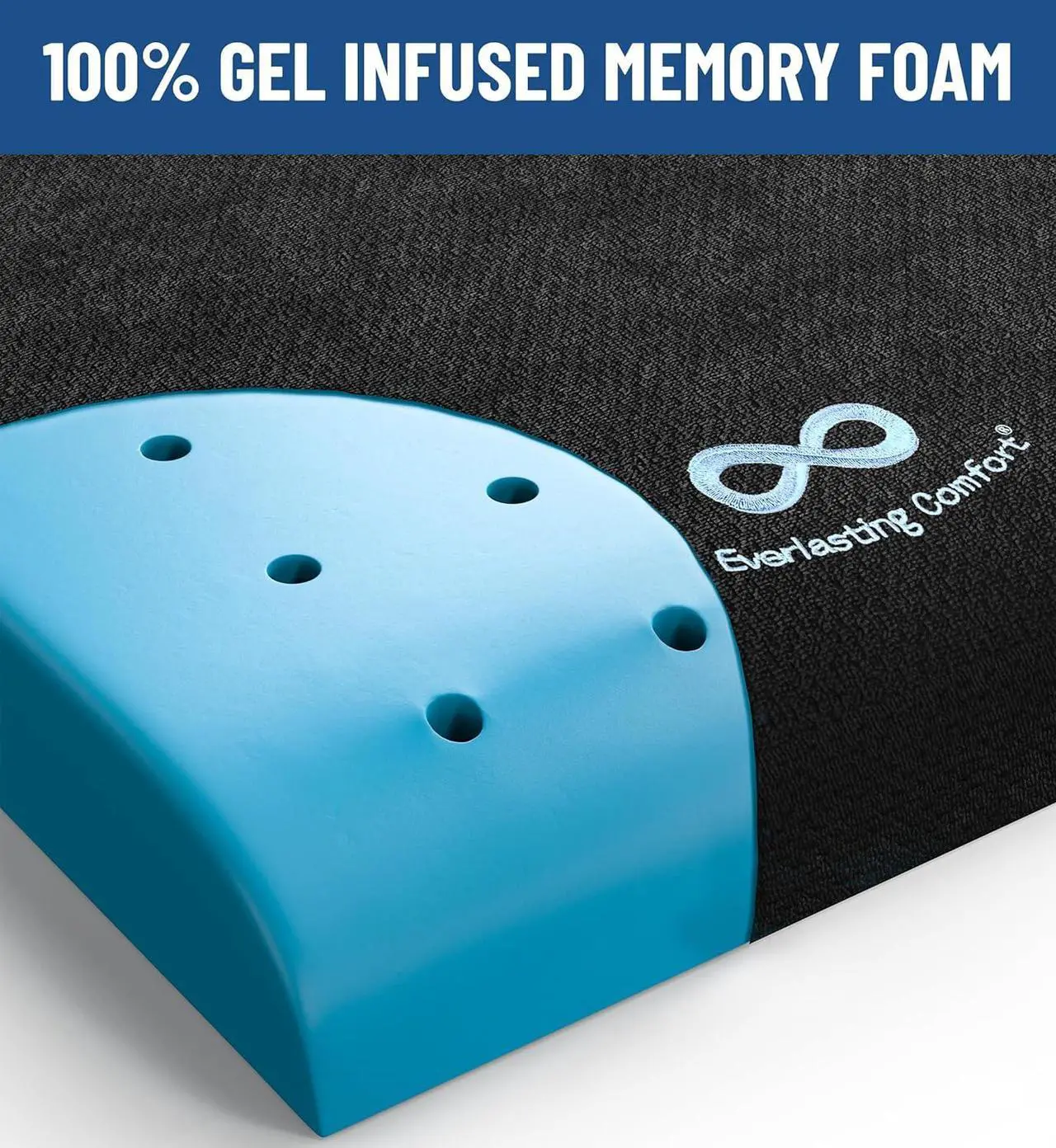 Alt view image 2 of 7 - Everlasting Comfort Memory Foam Wheelchair Cushion - Gel Seat Cushion for Seniors and Adults - Pressure Relief and Tailbone Pain Support - Ventilated and Soft Cushion for Ultimate Comfort