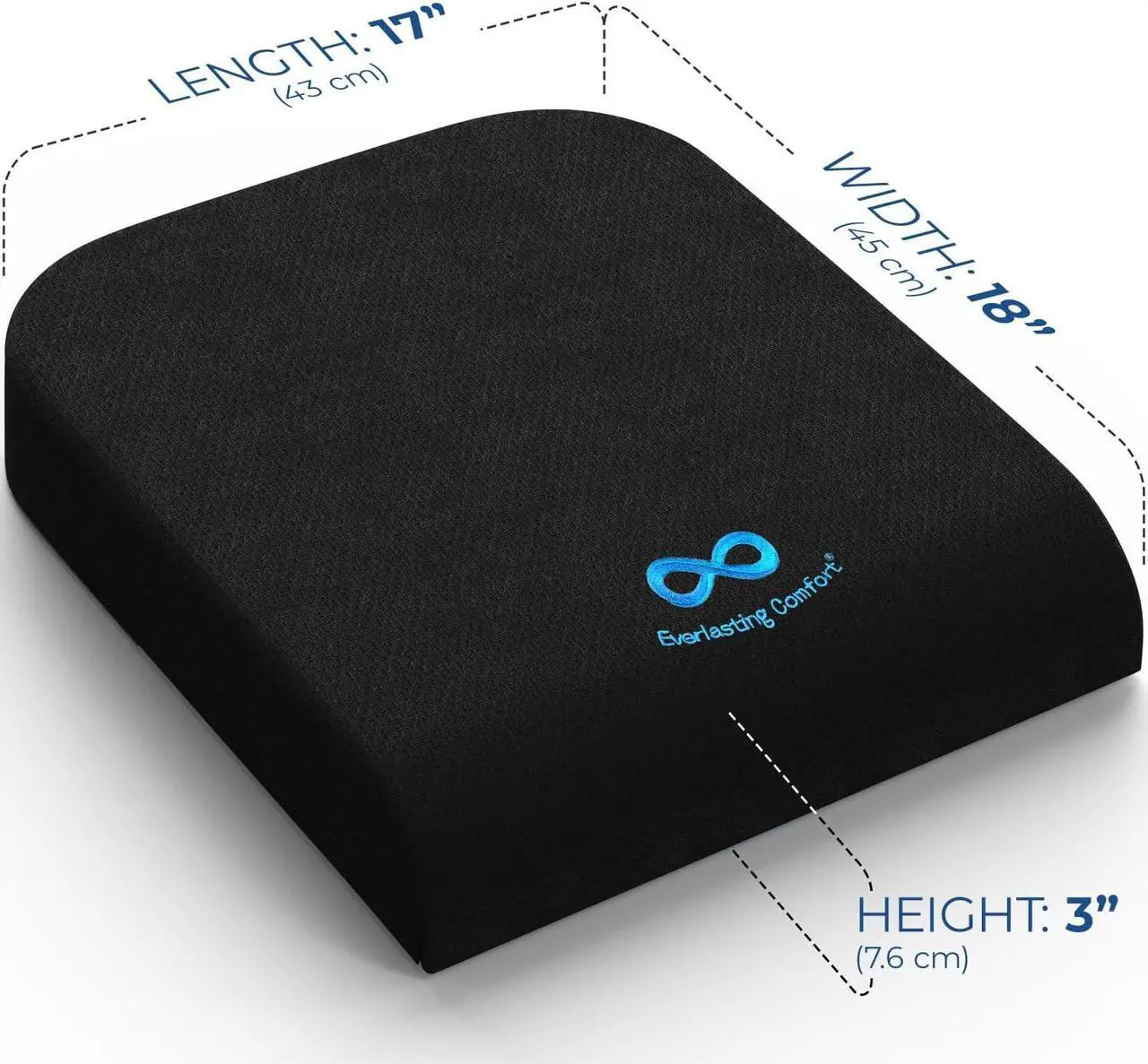 Alt view image 3 of 7 - Everlasting Comfort Memory Foam Wheelchair Cushion - Gel Seat Cushion for Seniors and Adults - Pressure Relief and Tailbone Pain Support - Ventilated and Soft Cushion for Ultimate Comfort