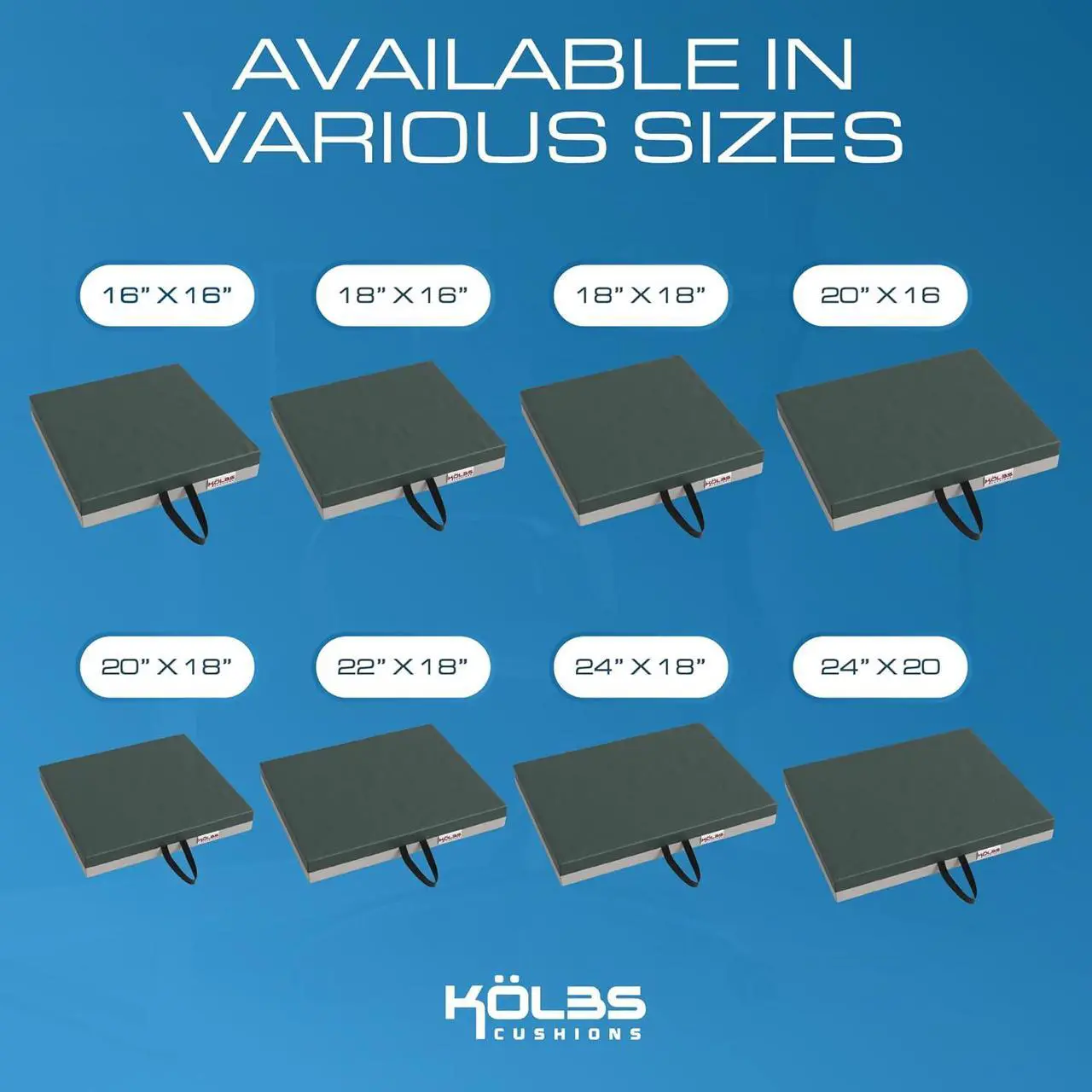 Alt view image 4 of 7 - Kölbs Gel Extreme Wheelchair Seat Cushion, Coccyx, Sciatica & Tailbone Pain Relief, Ideal for Office, Kitchen Wheelchairs and Auto, 16 x 16 Inch Seat, 3 Inch Thick