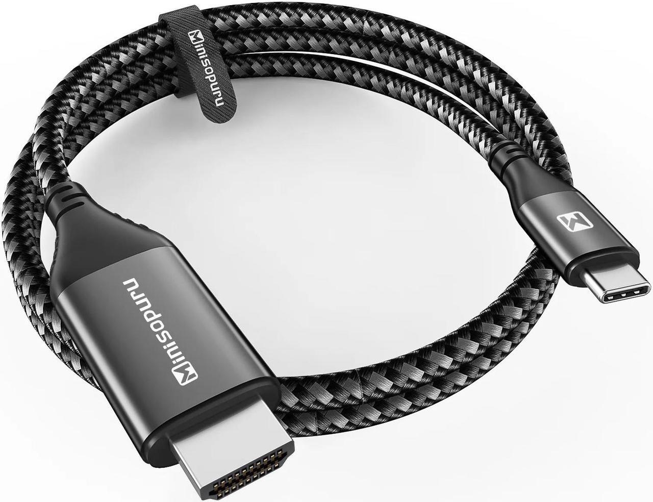 Main image of Minisopuru USB C to HDMI Cable 3.3ft | 4K@60Hz USB 3.1 Type-C to HDMI 2.0 Cord for Home Office, (Thunderbolt 3/4 Compatible) with MacBook Pro/Air, Galaxy S8 to S23, iPad Pro, iMac, Surface, Dell