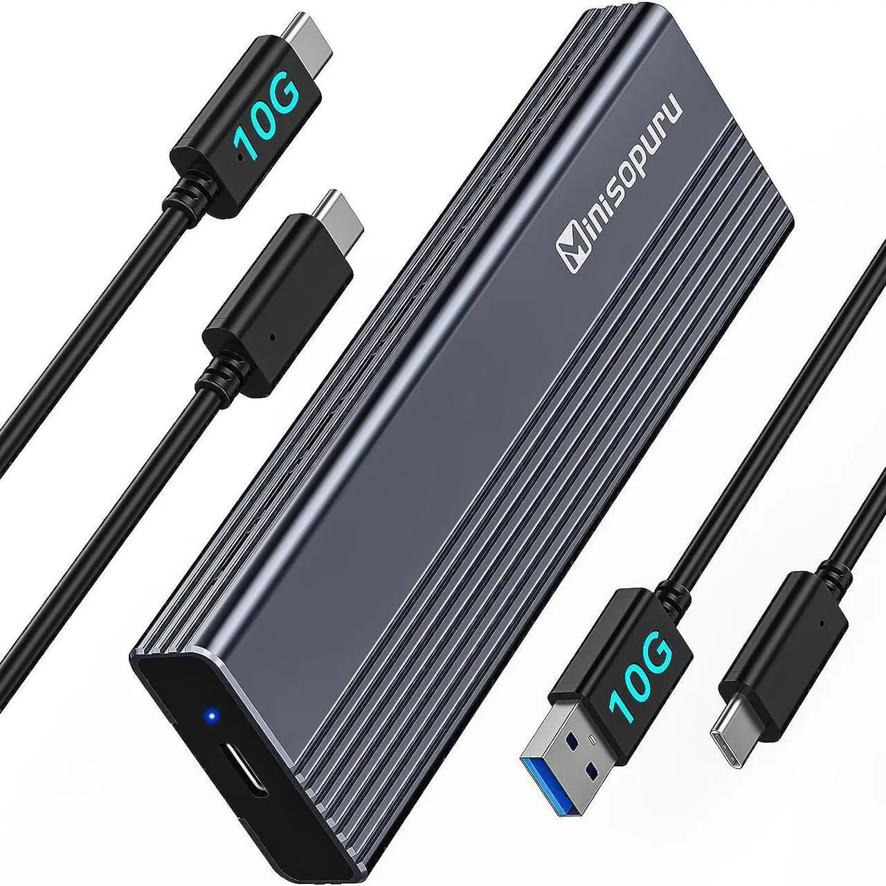 Main image of Minisopuru 10Gbps M.2 NVMe SSD Enclosure, Max 8TB Tool-Free USB-C Aluminum NVMe Enclosure Compatible with M1 M2 Pro/Max Mac, M.2 Enclosure Support M/B+M Keys ( 2230/2242 /2260/2280).