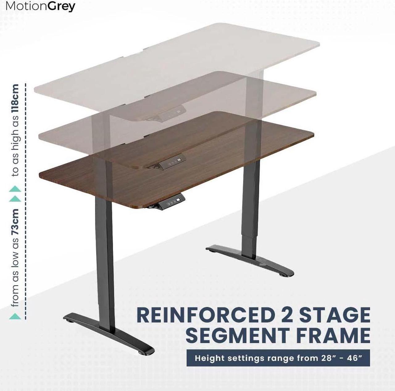 Alt view image 2 of 7 - MotionGrey Standing Desk Height Adjustable Electric Motor Sit-to-Stand Desk Computer for Home and Office - Black Frame (43x24 Tabletop Included)