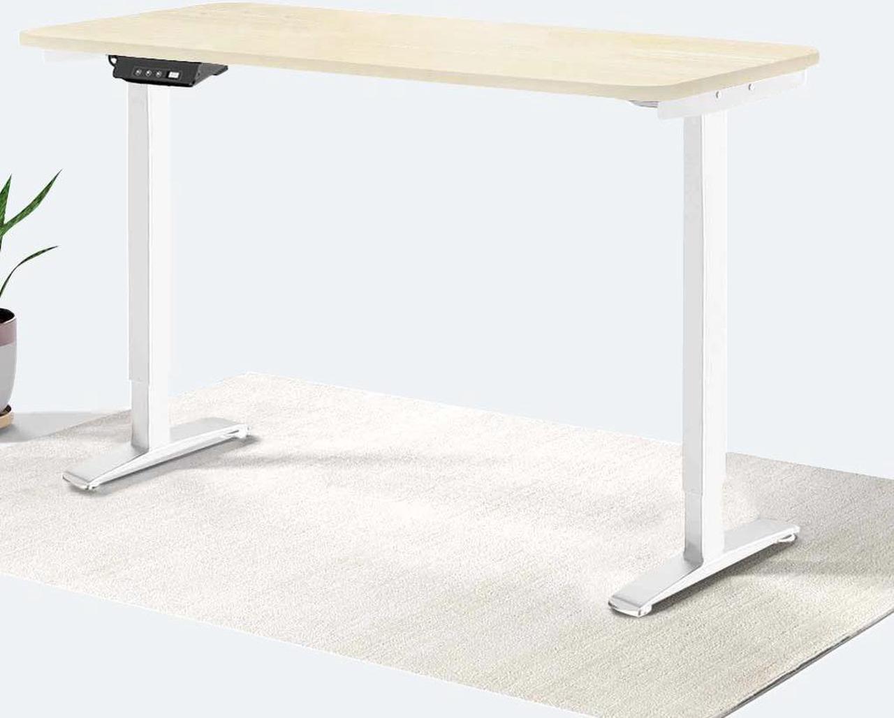 Main image of MotionGrey Standing Desk Height Adjustable Electric Motor Sit-to-Stand Desk Computer for Home and Office - White Frame (43x24 Light Brown Tabletop)