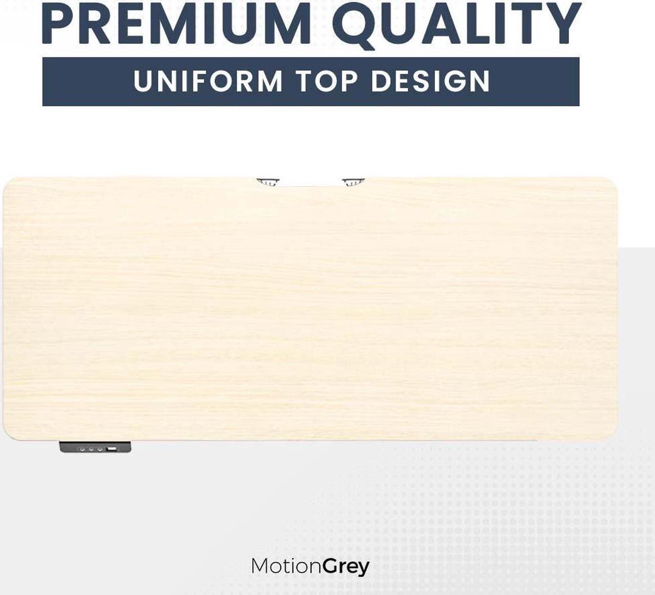Alt view image 6 of 7 - MotionGrey Standing Desk Height Adjustable Electric Motor Sit-to-Stand Desk Computer for Home and Office - White Frame (43x24 Light Brown Tabletop)