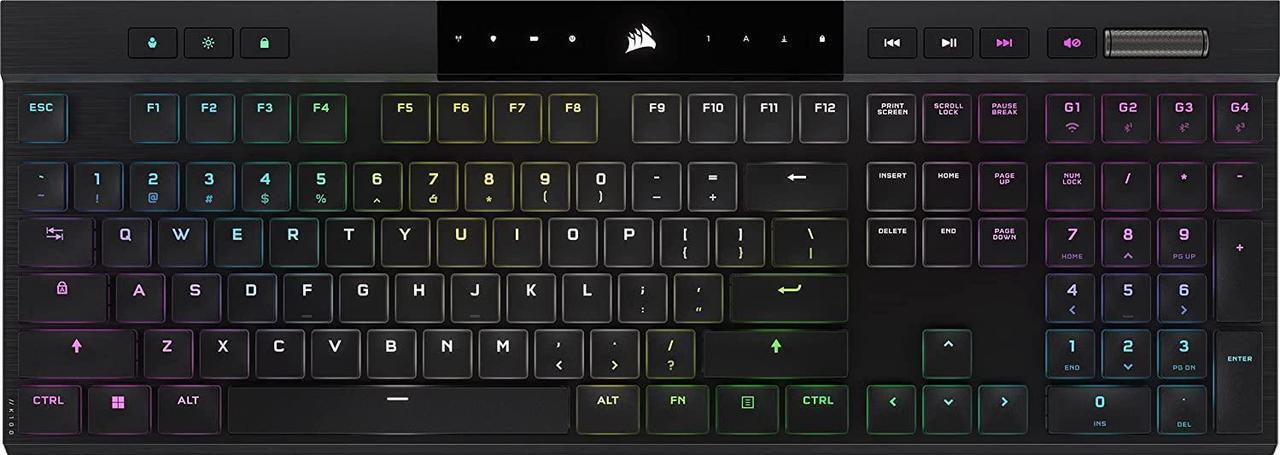 Main image of CORSAIR K100 AIR WIRELESS RGB Ultra-Thin Mechanical Gaming Keyboard, Backlit RGB LED, CHERRY ULP Tactile, Black, (CH-913A01U-NA)