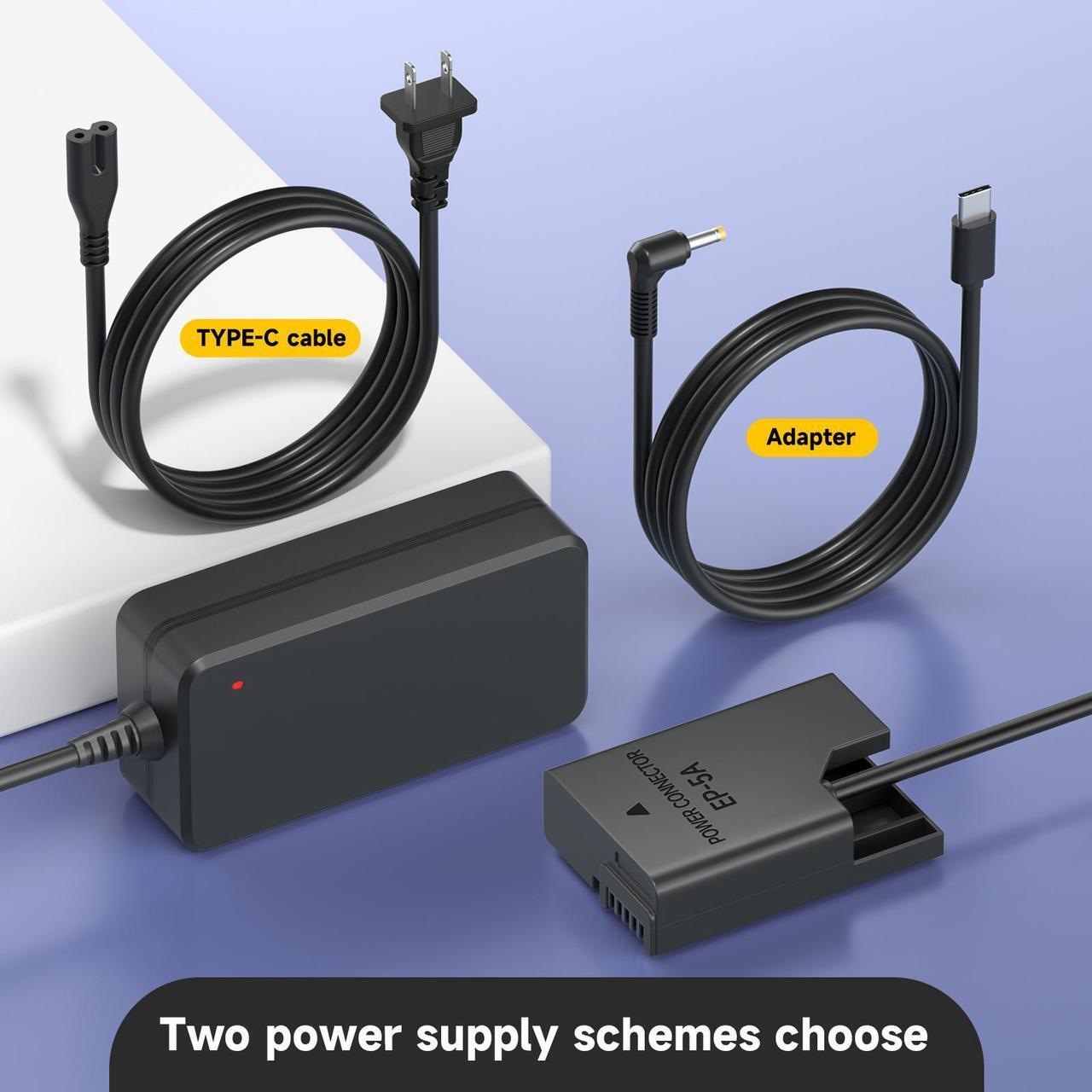 Alt view image 3 of 7 - CITYORK EH-5a PW20 AC Power Supply Adapter EN-EL14 Dummy Battery EP-5A DC Coupler Kit for Nikon D3500 D3200 D5100 D5200 D5300 D5500 D5600 D3100 D3300 D3400