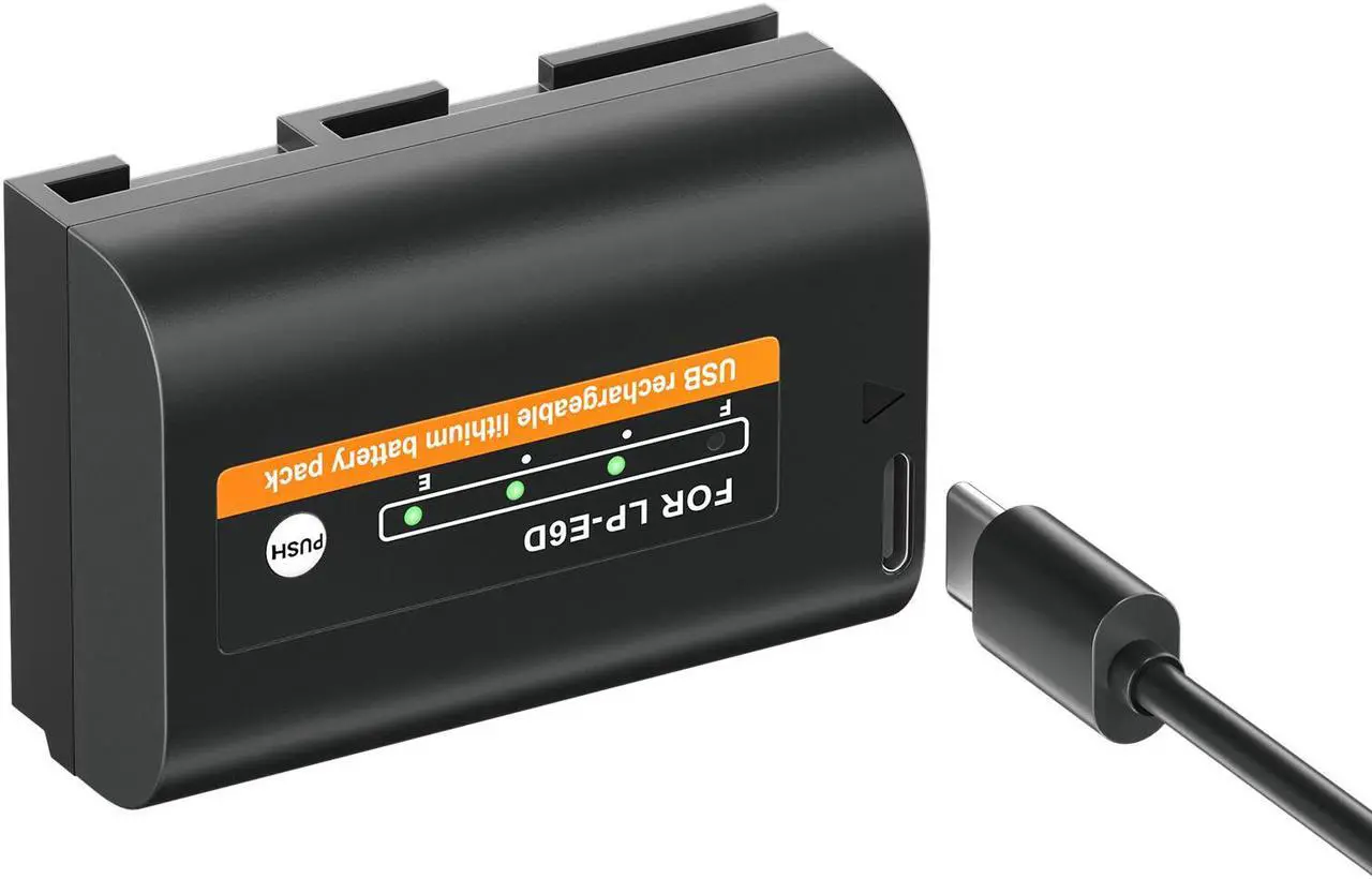 Main image of CITYORK 2600mAh LP-E6 LP-E6N Battery with Type-C USB-C Fast Charging  with LED Indicator for Canon EOS 5D Mark II 5D Mark III 5DS 5DS R 6D 7D 60D 60Da 70D 7D Mark II 7D Mark III Camera 7.4V