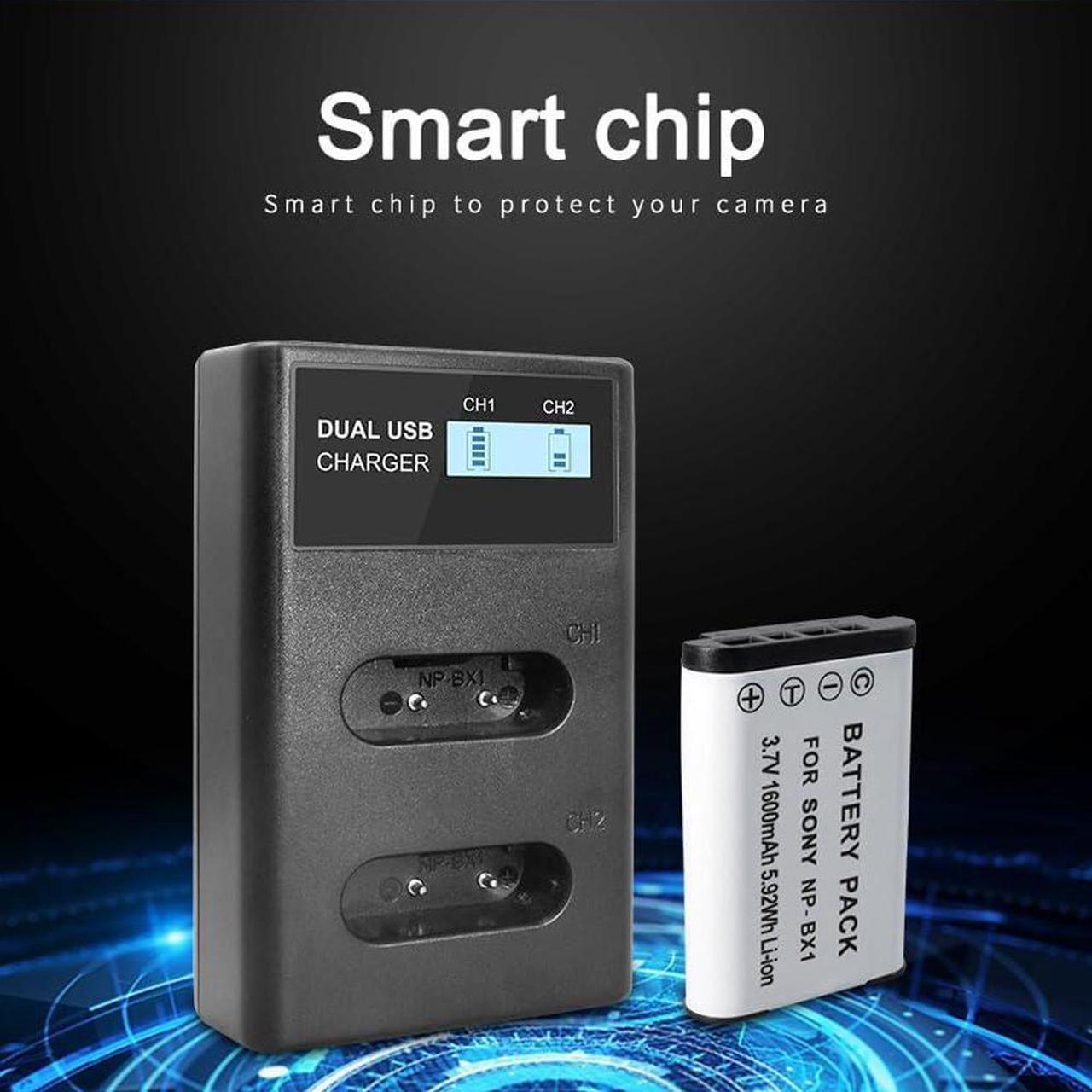 Alt view image 4 of 6 - CITYORK 4 Pack 1600mAh NP-BX1 Battery Replacement with Dual USB Charger for Sony NP-BX1/M8, DSC-RX100,DSC-RX100 II,DSC-RX100M II,DSC-RX100 III,DSC-RX100 IV,DSC-RX100 V/VII,ZV-1