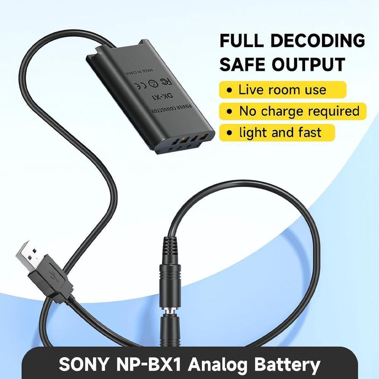 Alt view image 3 of 7 - CITYORK NP-BX1 USB/AC Power Cable Adapter,Dummy Battery DC Coupler for Sony Cybershot DSC RX1 RX1R RX100 II III VI Digital Cameras