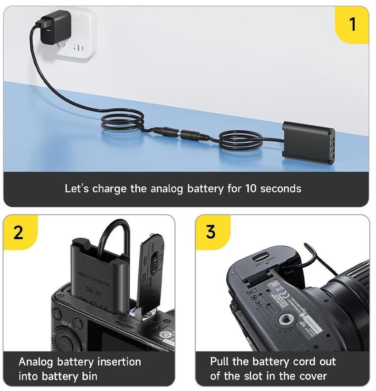Alt view image 4 of 7 - CITYORK NP-BX1 USB/AC Power Cable Adapter,Dummy Battery DC Coupler for Sony Cybershot DSC RX1 RX1R RX100 II III VI Digital Cameras