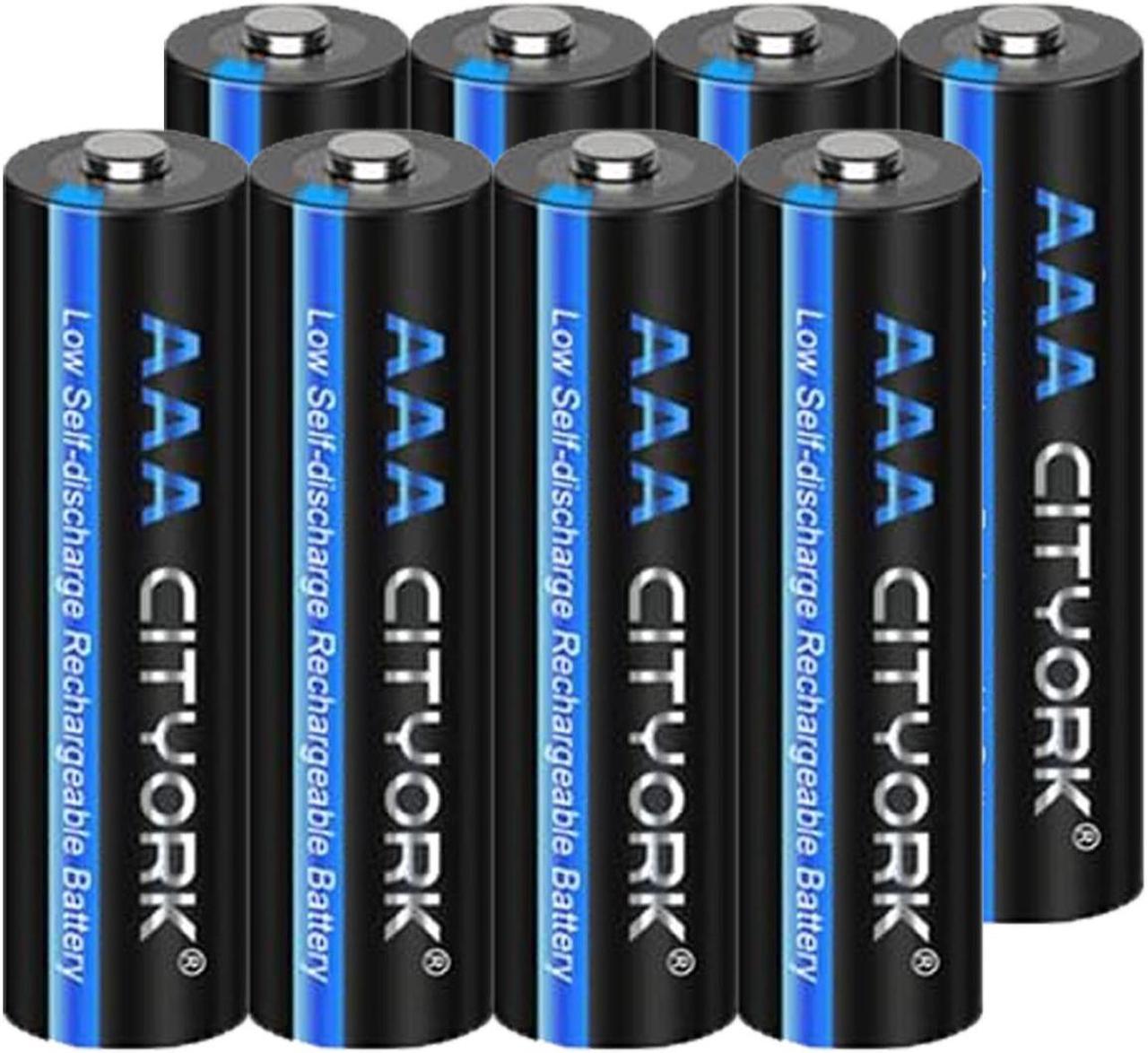 CITYORK 8 Packs 1.2V Ni-MH Premium Rechargeable AAA 1100mah Batteries for Solar Lights, Remote Controller, Electric Toys