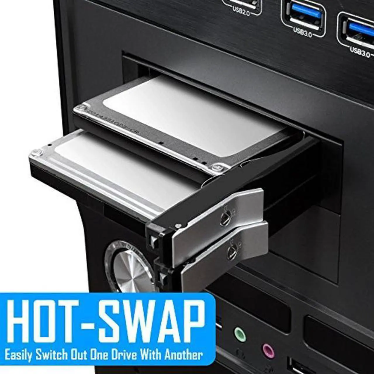 Alt view image 4 of 5 - Kingwin SSD/HDD Internal SATA Tray-Less Hot Swap Mobile Rack Cage for Dual 2.5" SSD/HDD. Hard Drive Backplane Enclosure,Support SATA I/II/III & SAS I/II 6 Gbps Performance [Optimized for 2.5" SSD/HDD]