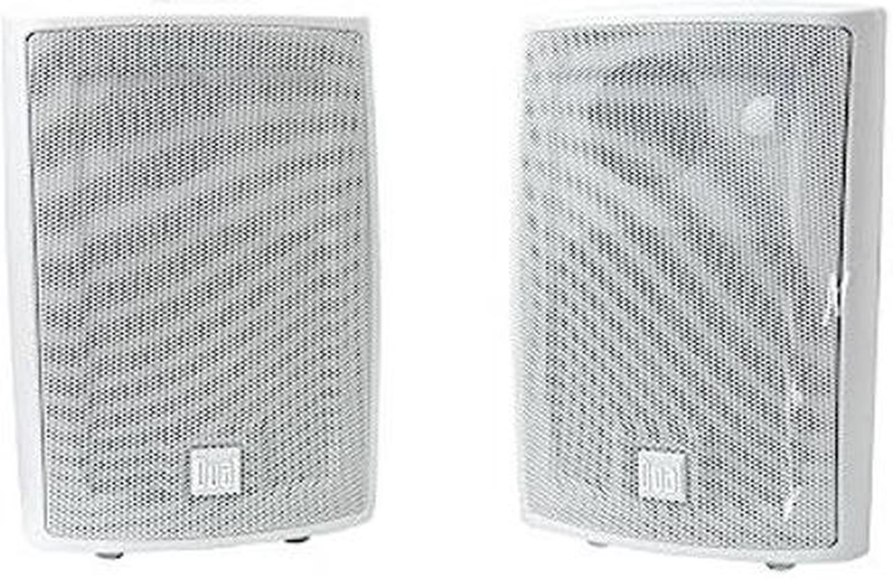Main image of Dual Electronics LU43PW White 4 inch 3-Way High Performance Outdoor Indoor Speakers with Powerful Bass | Effortless Mounting Swivel Brackets | Weather Resistant | Sold in Pairs | White