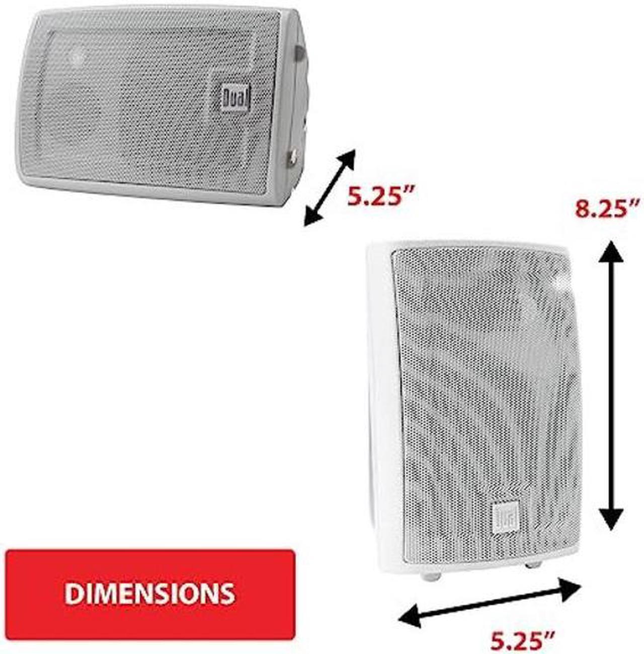 Alt view image 4 of 5 - Dual Electronics LU43PW White 4 inch 3-Way High Performance Outdoor Indoor Speakers with Powerful Bass | Effortless Mounting Swivel Brackets | Weather Resistant | Sold in Pairs | White
