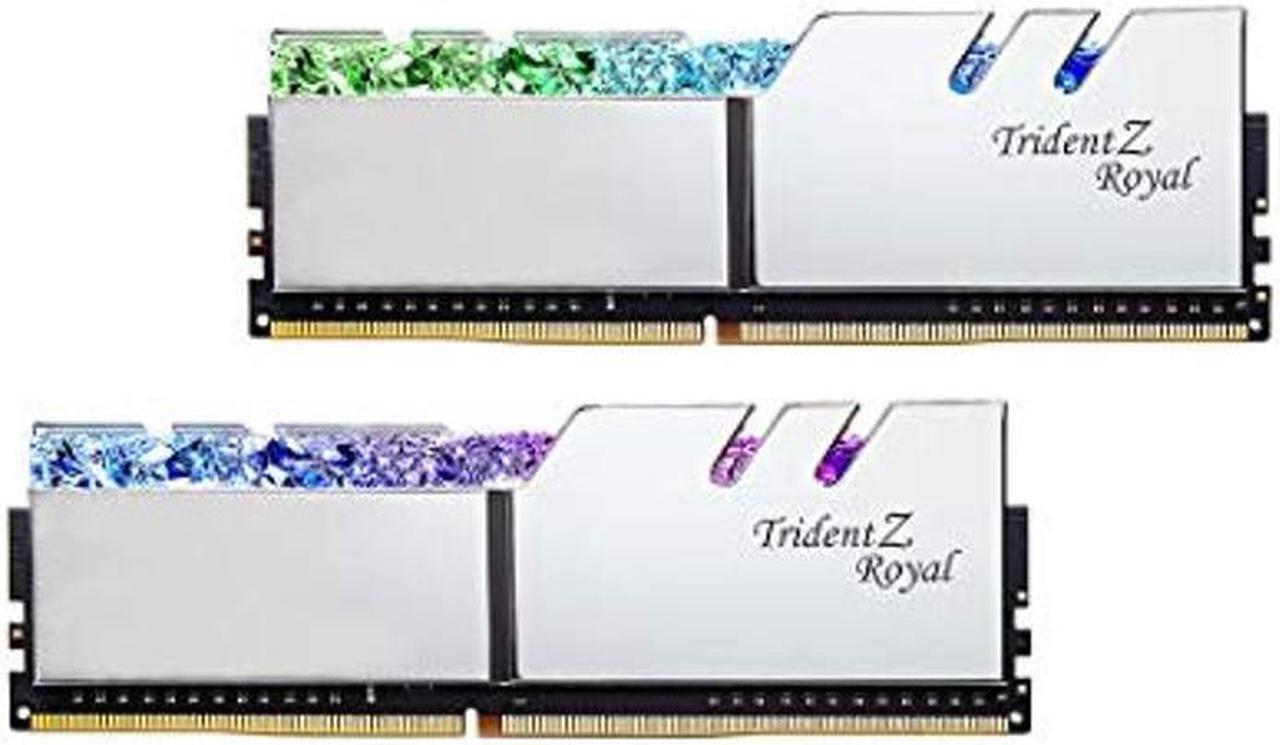 Alt view image 2 of 5 - G.SKILL Trident Z Royal Series (Intel XMP) DDR4 RAM 32GB (2x16GB) 4400MT/s CL19-26-26-46 1.50V Desktop Computer Memory UDIMM - Silver (F4-4400C19D-32GTRS)