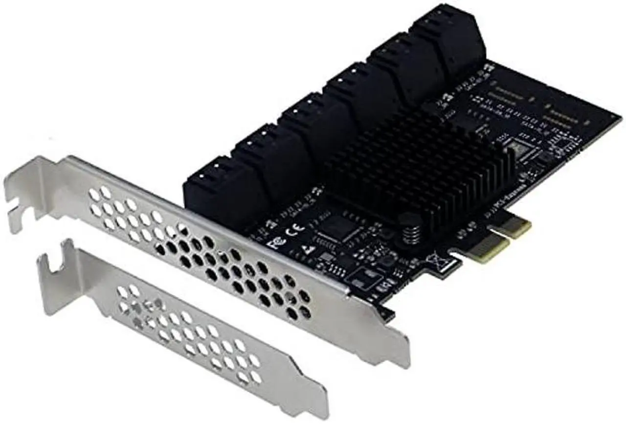 Main image of Sedna PCIe 1x Gen 3 12 Port SATA Non-RAID Controller Card with Low Profile Bracket (SE-PCIE-SATA6G-12-LP)