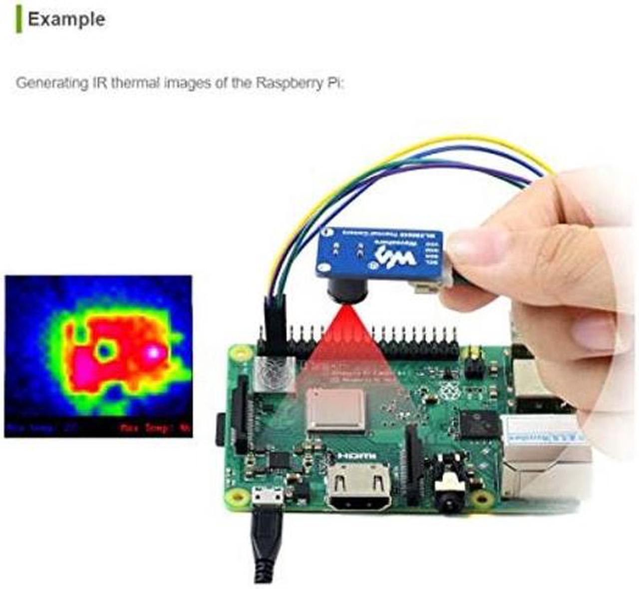 Alt view image 5 of 5 - MLX90640 IR Array Thermal Imaging Camera Module 32x24 Pixels 55deg Field of View Camera with I2C Interface for Raspberry Pi/Arduino(ESP32)/STM32