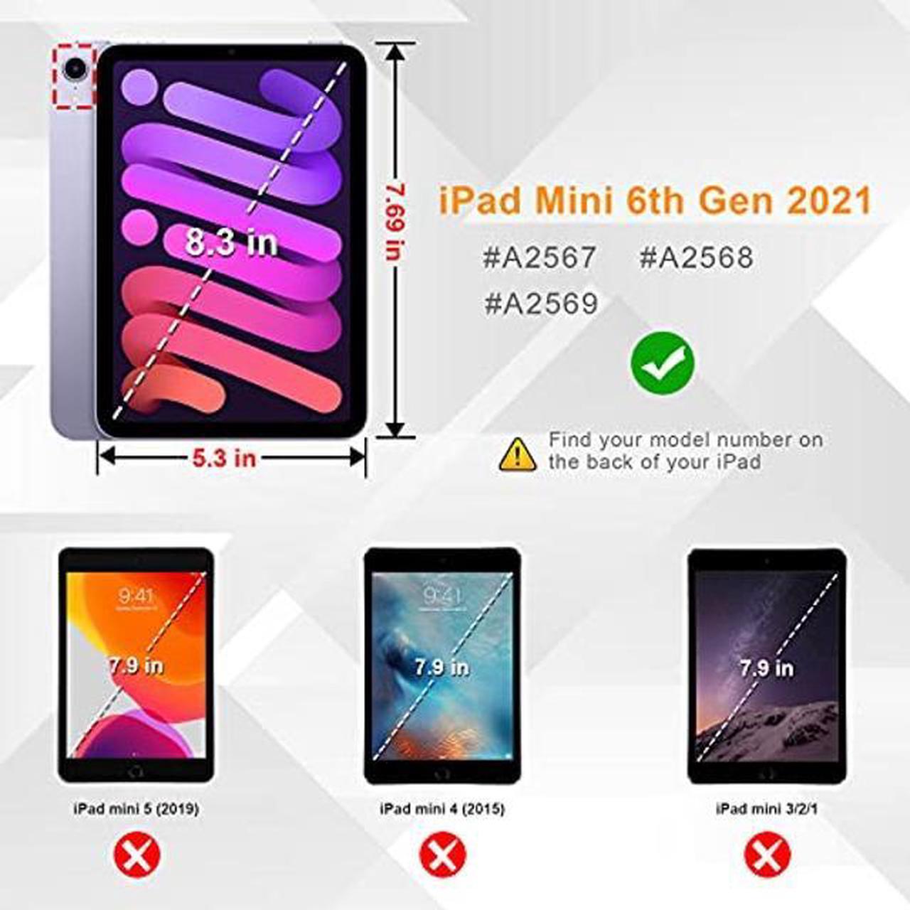 Alt view image 2 of 5 - Fintie Keyboard Case for iPad Mini 6 2021 (8.3 Inch), Soft TPU Back Cover with Pencil Holder & Magnetically Detachable Wireless Bluetooth Keyboard for iPad Mini 6th Generation, Composition Book
