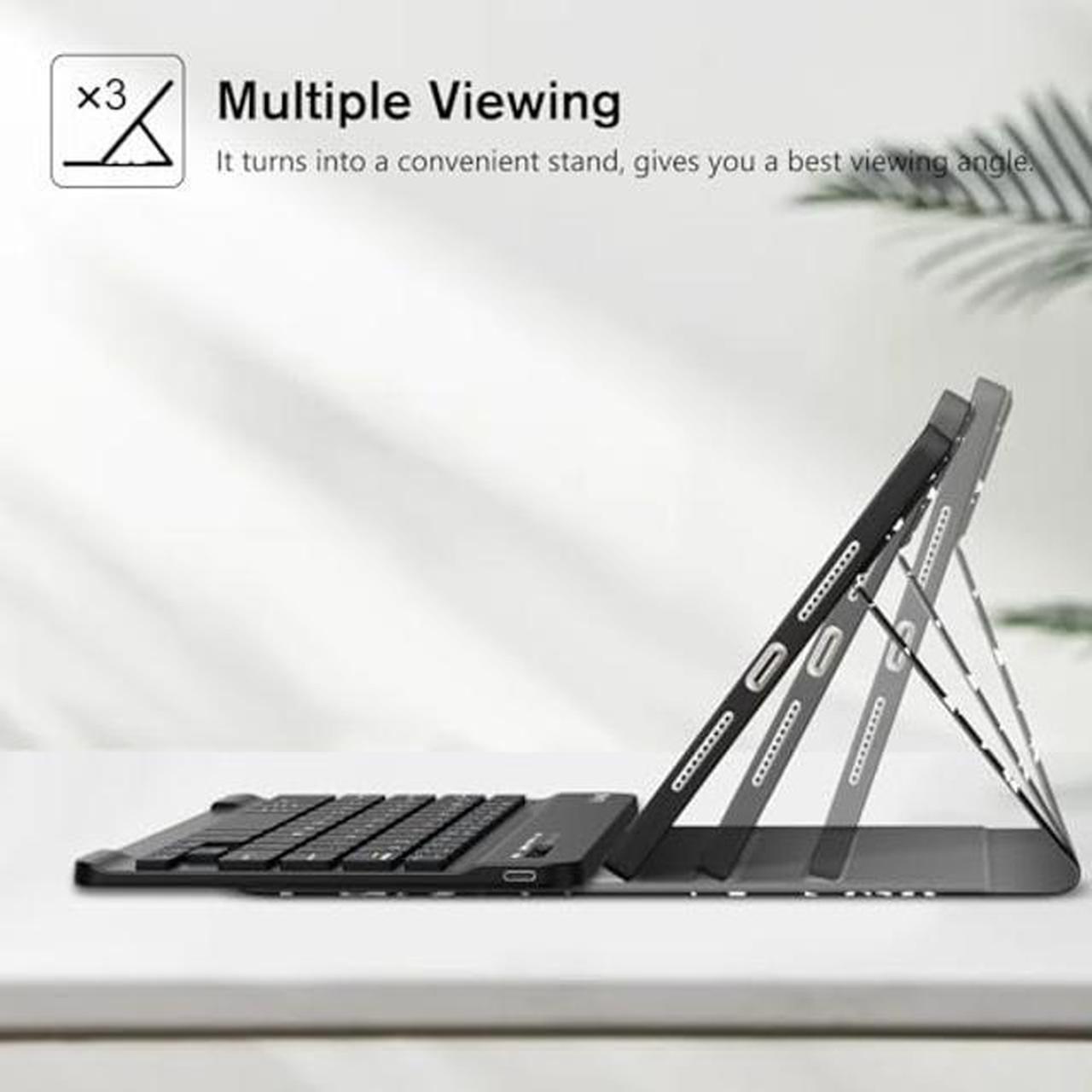 Alt view image 4 of 5 - Fintie Keyboard Case for iPad Mini 6 2021 (8.3 Inch), Soft TPU Back Cover with Pencil Holder & Magnetically Detachable Wireless Bluetooth Keyboard for iPad Mini 6th Generation, Composition Book