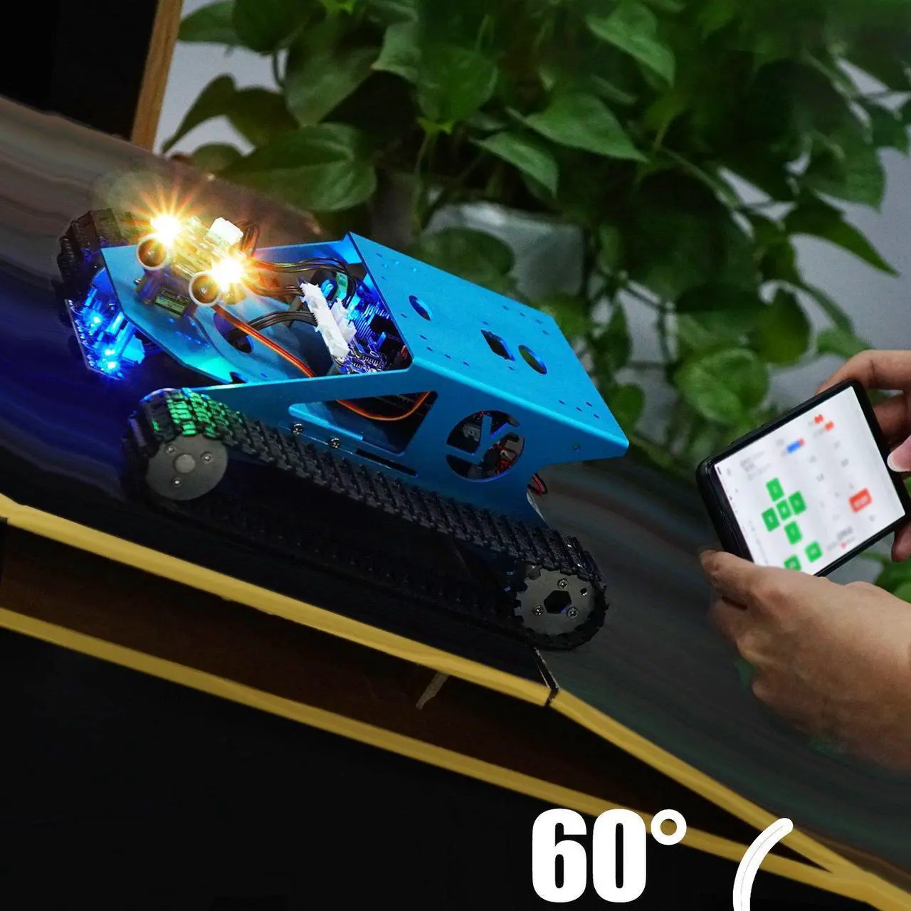 Alt view image 2 of 5 - Yahboom AI Robot Kit Tank Chassis for Raspberry Pi 4B Camera Starter Kit Python Programmable Electronic Science Project DIY Smart Car Robotics for 16+