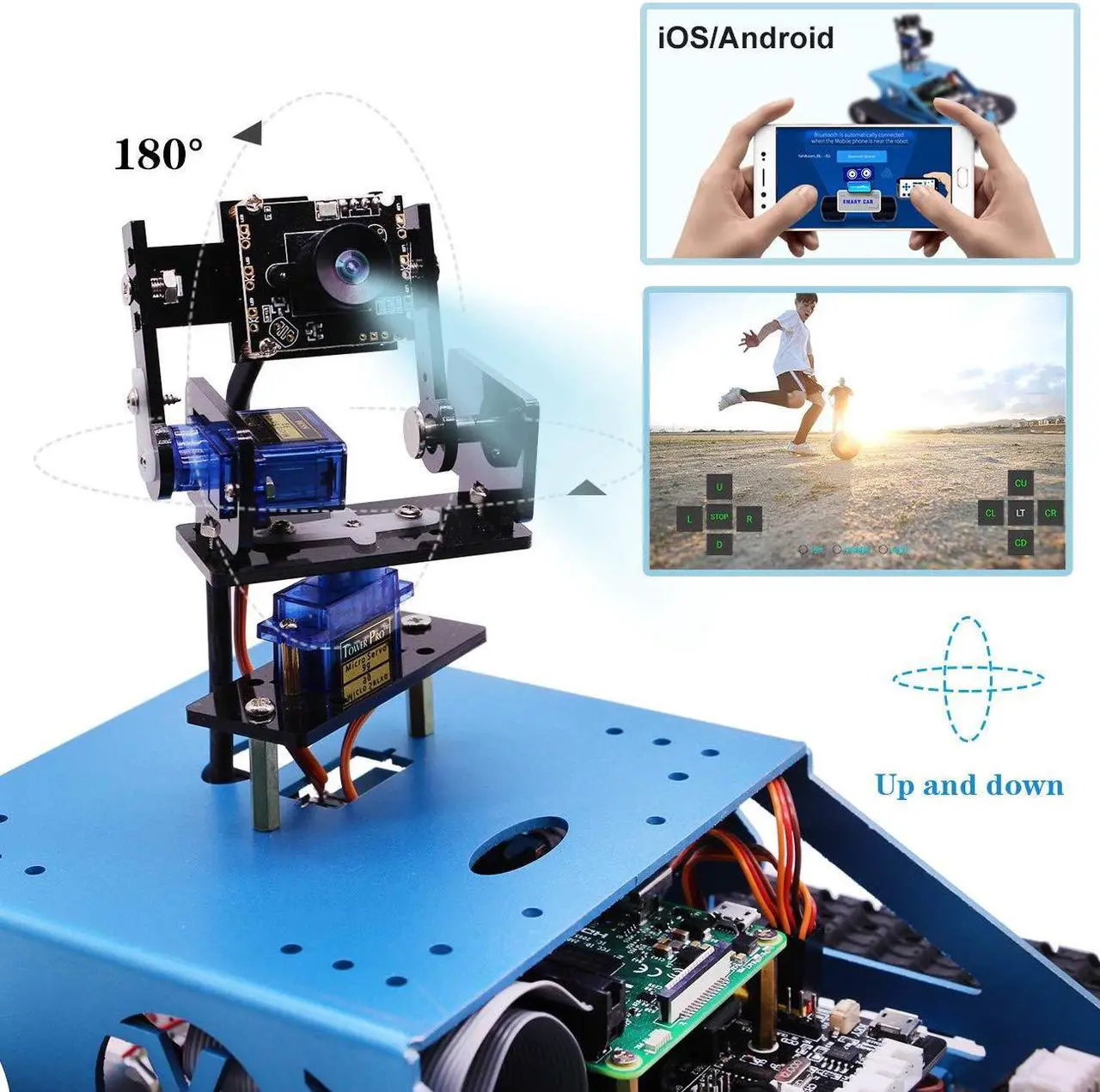 Alt view image 4 of 5 - Yahboom AI Robot Kit Tank Chassis for Raspberry Pi 4B Camera Starter Kit Python Programmable Electronic Science Project DIY Smart Car Robotics for 16+