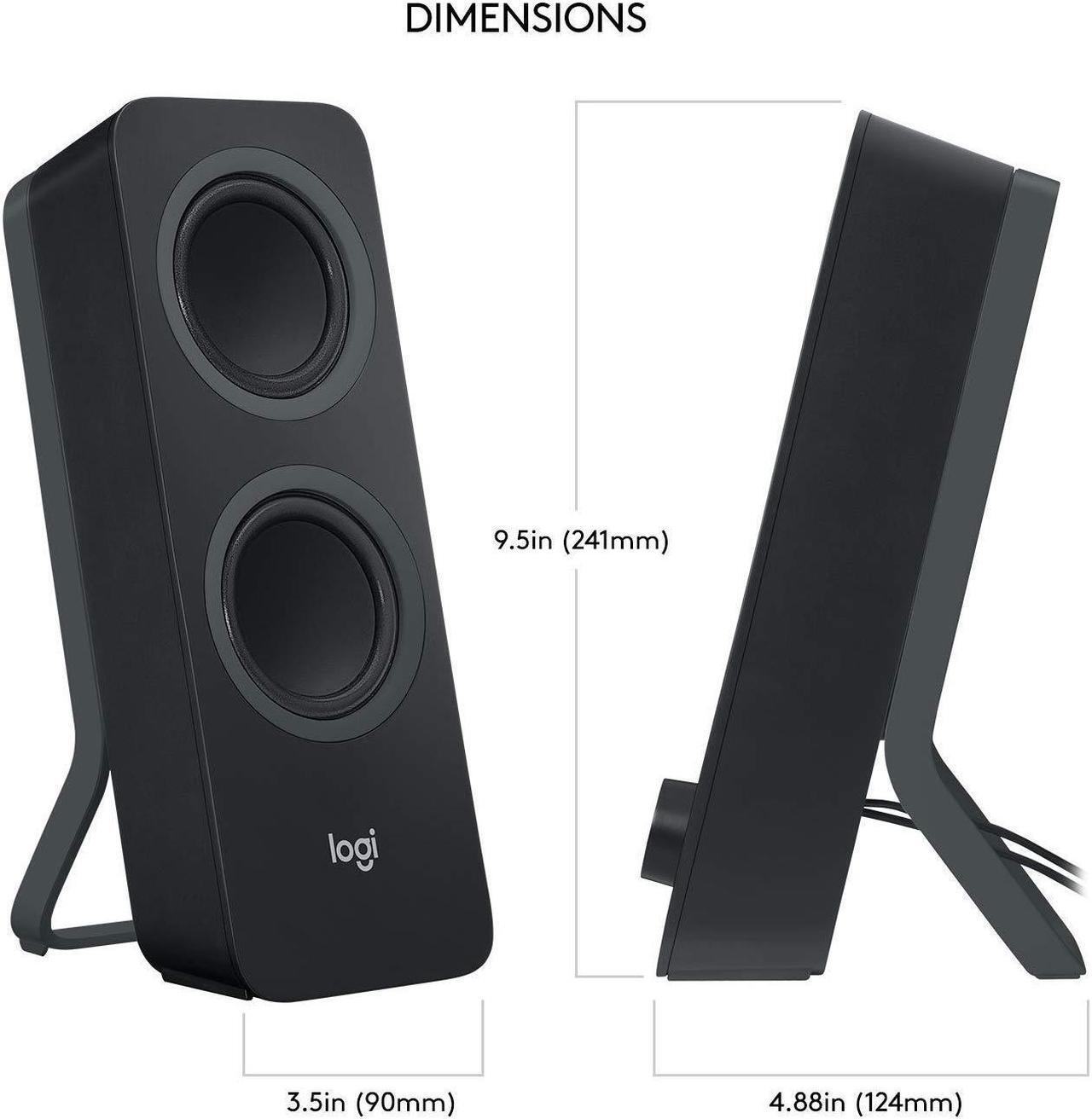 Alt view image 5 of 5 - Logitech Z207 2.0 Multi Device Stereo Speaker (Black), 9.5" x 3.5" x 4.9&Quot;