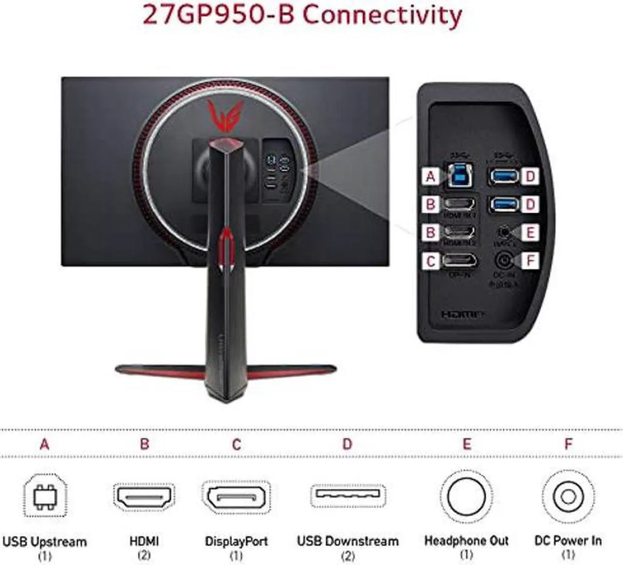 Alt view image 4 of 5 - LG 27GP950-B 27" Ultragear UHD (3840 x 2160) Nano IPS Gaming Monitor w/1ms Response Time, 144Hz Refresh Rate, NVIDIA G-SYNC Compatible & AMD FreeSync Pro, DCI-P3 98% VD HDR 600, Black