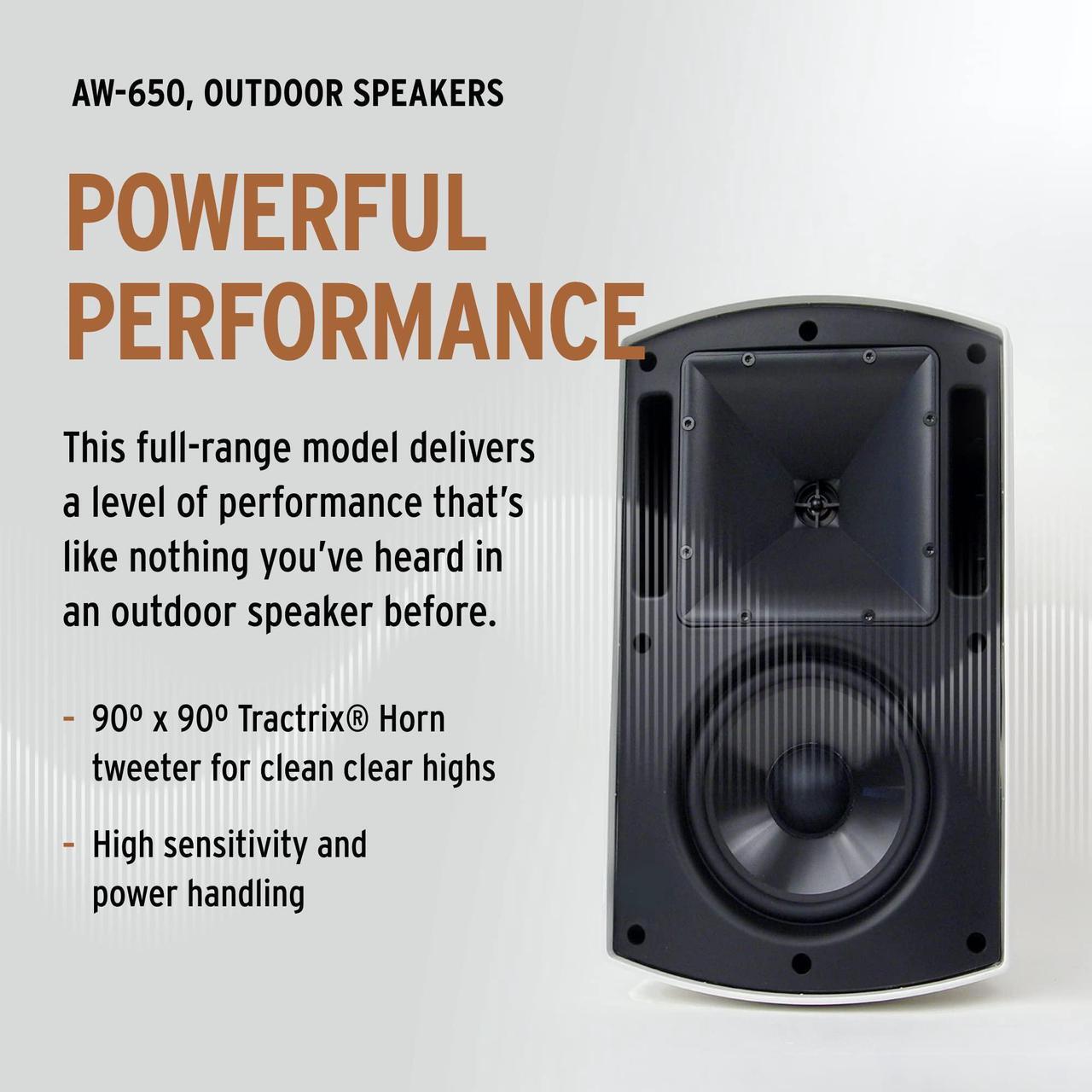 Alt view image 3 of 5 - Klipsch AW-650 Indoor/Outdoor Speaker, White (Pair) - Two-Way All-Weather Loudspeakers - 6.5" IMG Woofer & 1" Titanium Dome Tweeter - UV-Resistant Enclosure