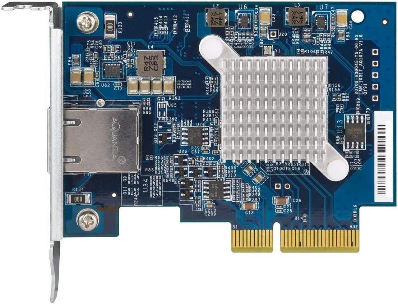 Main image of QNAP QXG-10G1T Single-Port (10Gbase-T) 10GbE Network Expansion Card, PCIe Gen3 X4, Low-Profile Bracket Pre-Loaded, Low-Profile Flat and Full-Height Brackets are Included