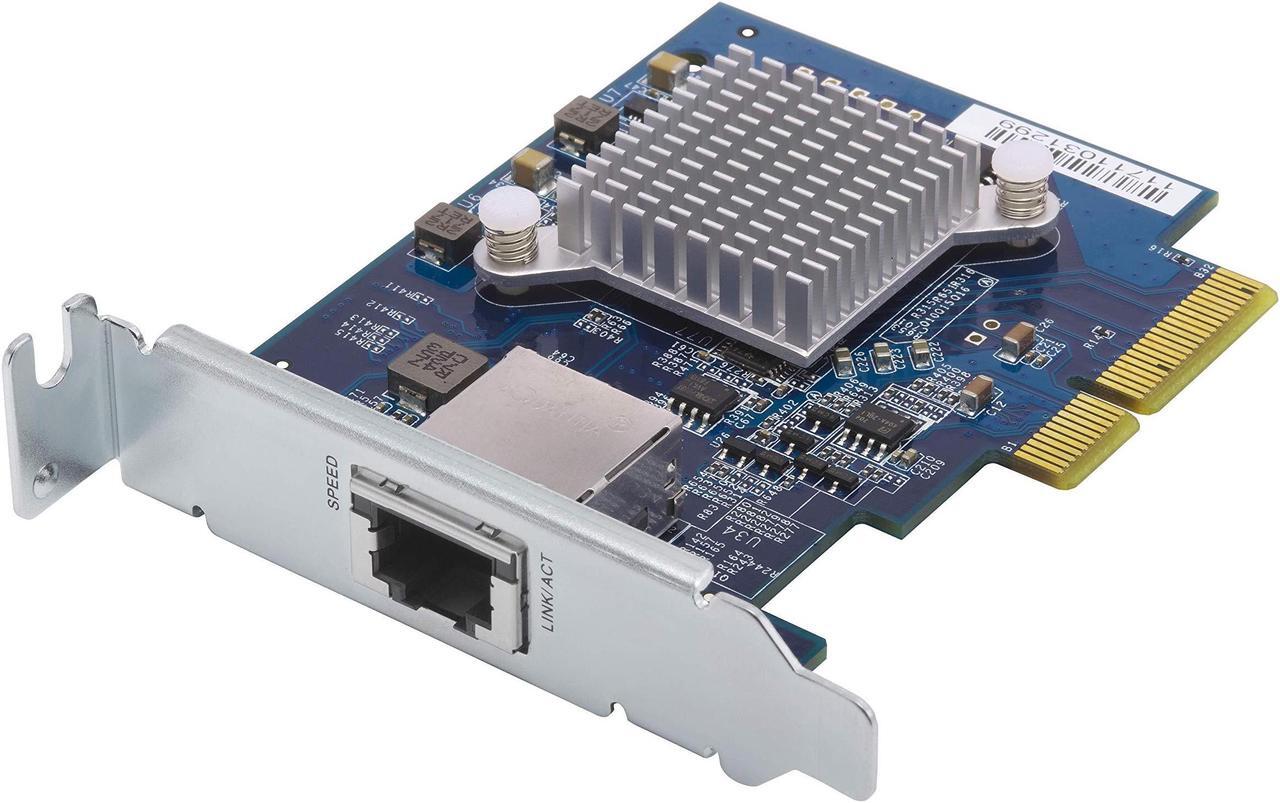 Alt view image 2 of 4 - QNAP QXG-10G1T Single-Port (10Gbase-T) 10GbE Network Expansion Card, PCIe Gen3 X4, Low-Profile Bracket Pre-Loaded, Low-Profile Flat and Full-Height Brackets are Included