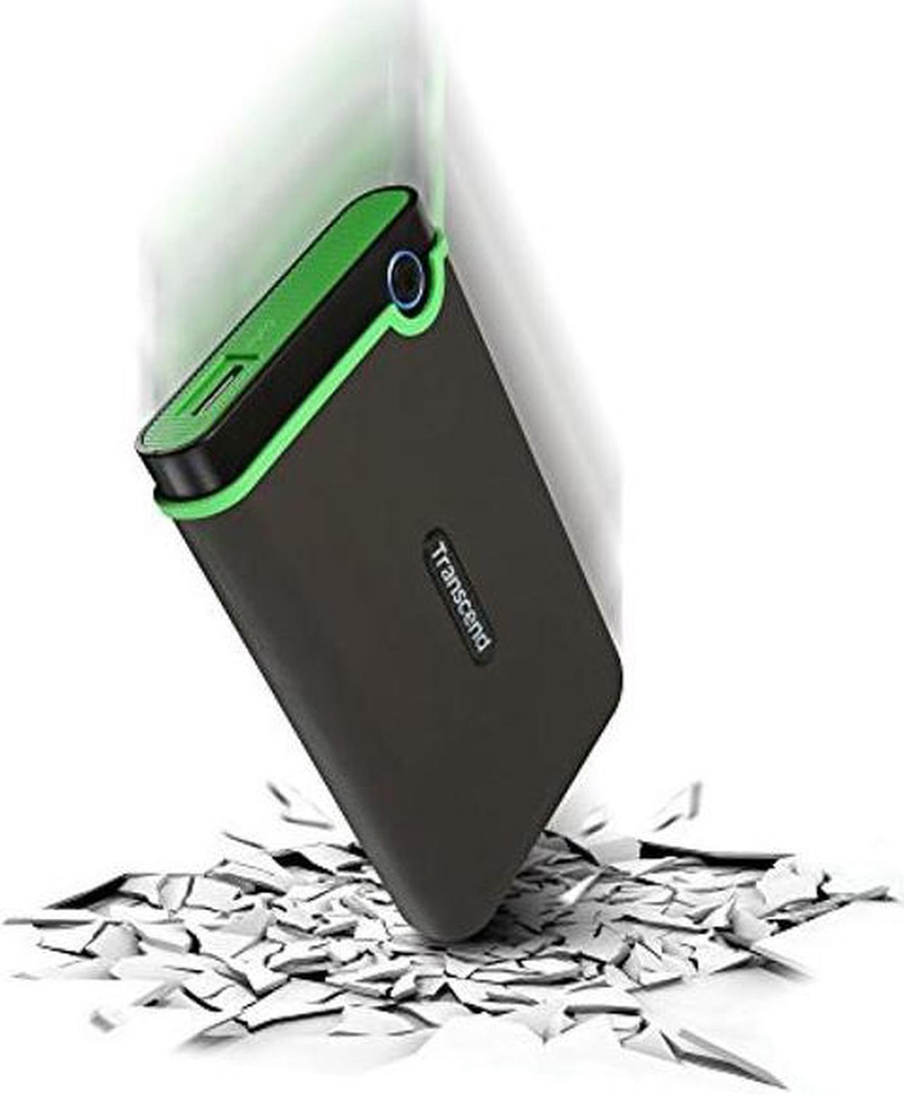 Alt view image 5 of 5 - Transcend 2TB USB 3.1 Gen 1 StoreJet 25M3G SJ25M3G Rugged External Hard Drive TS2TSJ25M3G, Military Green