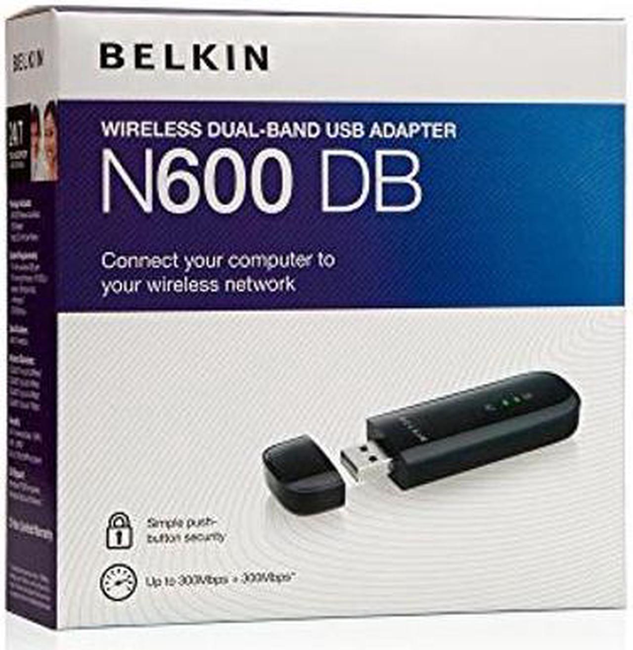 Alt view image 2 of 4 - Belkin N600 DB F9L1101 Wireless Dual-Band USB Adapter, Up to 300Mbps Speed (Black)