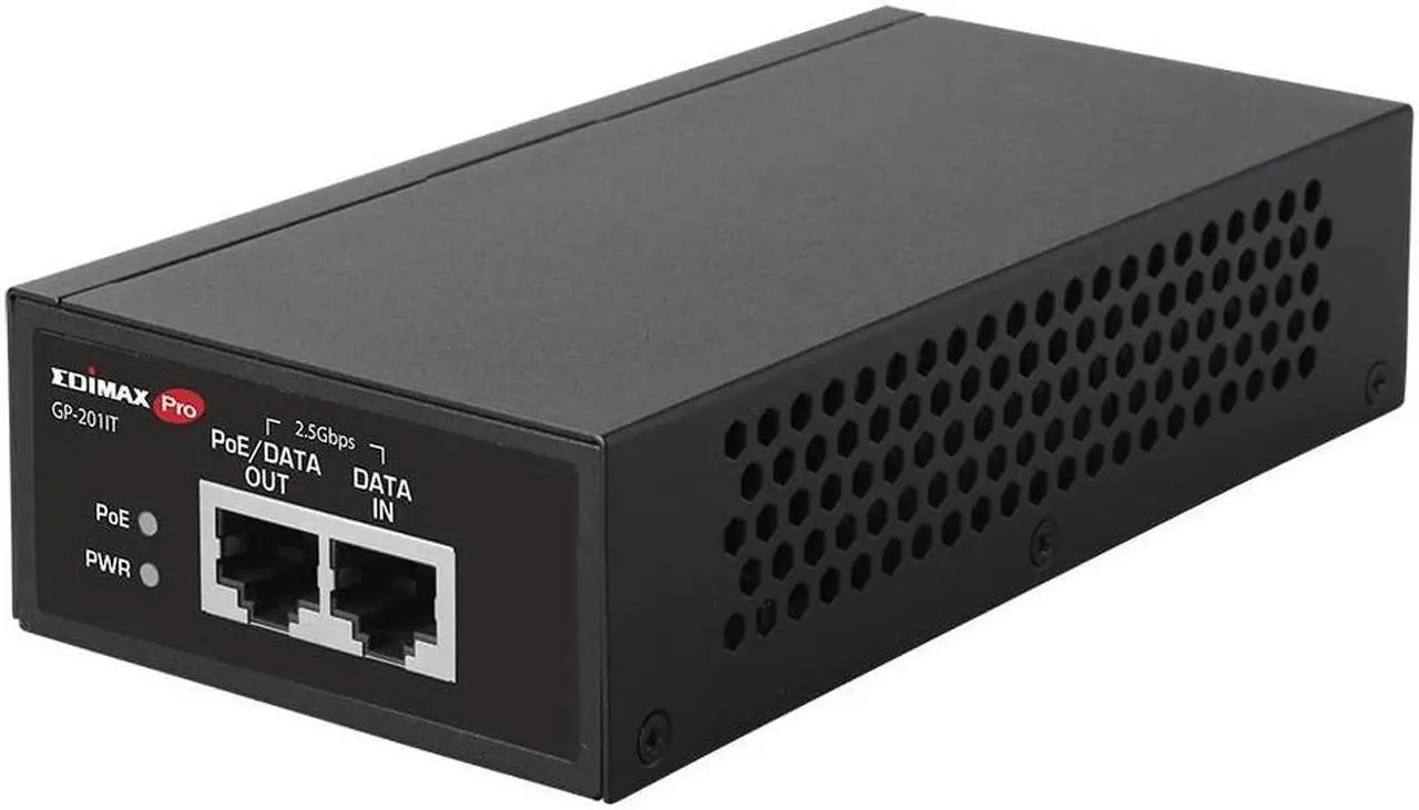 Alt view image 2 of 5 - Edimax Pro Gigabit PoE+ 30W Injector Adapter, 2.5 Gbps, Adds Power to PoE Powered Device (PD) for up to 100 Meters (328ft), Powers IP Cameras, IP Phones, Digital Signage and More, GP-201IT