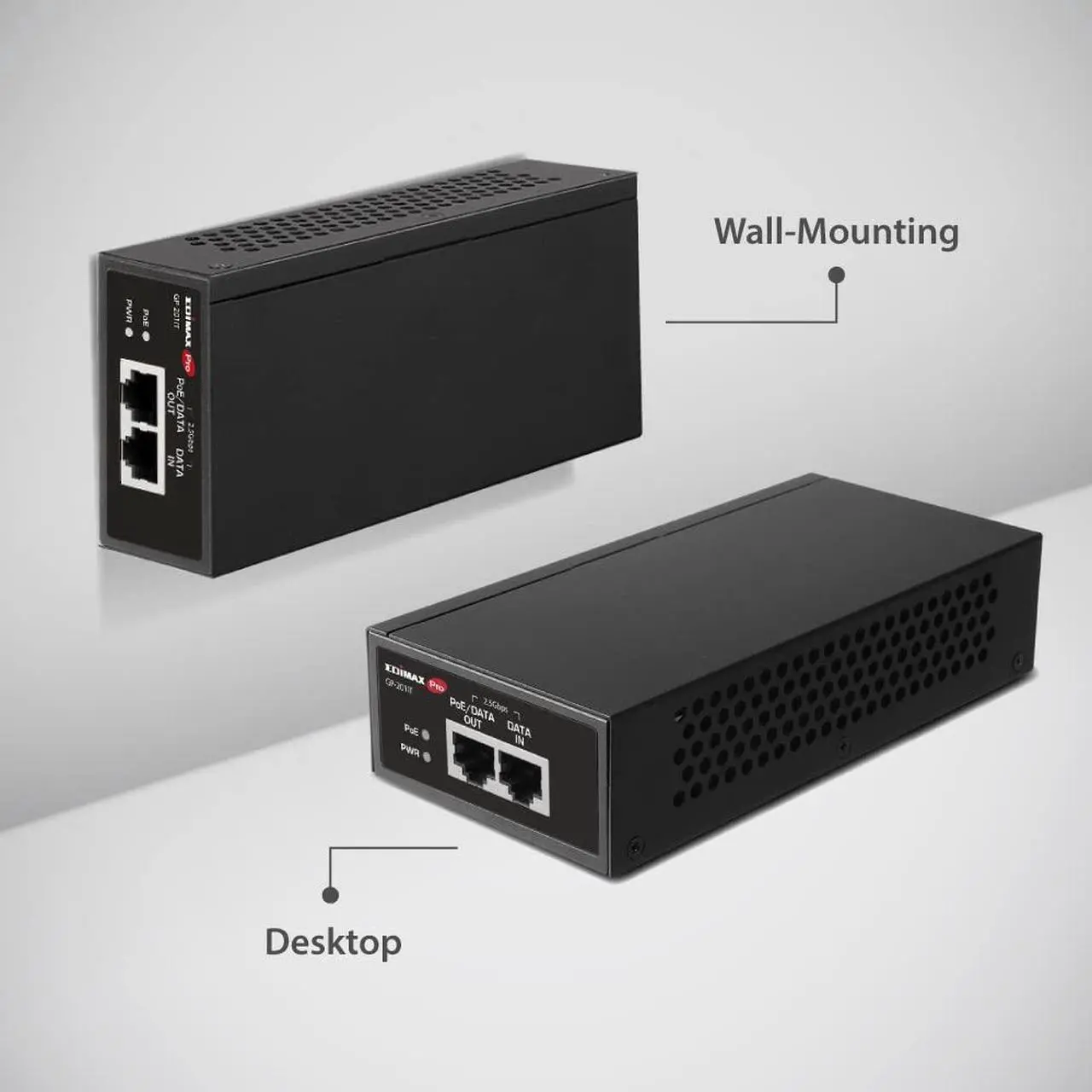Alt view image 5 of 5 - Edimax Pro Gigabit PoE+ 30W Injector Adapter, 2.5 Gbps, Adds Power to PoE Powered Device (PD) for up to 100 Meters (328ft), Powers IP Cameras, IP Phones, Digital Signage and More, GP-201IT