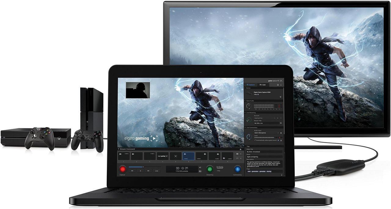 Alt view image 4 of 5 - Elgato Game Capture HD60 - Next Generation Gameplay Sharing for PlayStation 4, Xbox One & Xbox 360, 1080p Quality with 60 fps