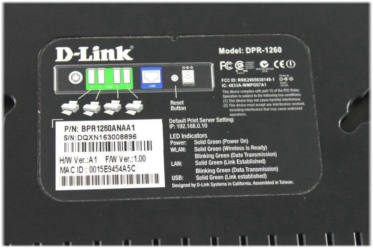 Alt view image 2 of 3 - D-Link DPR-1260 RangeBooster G Multifunction Print Server