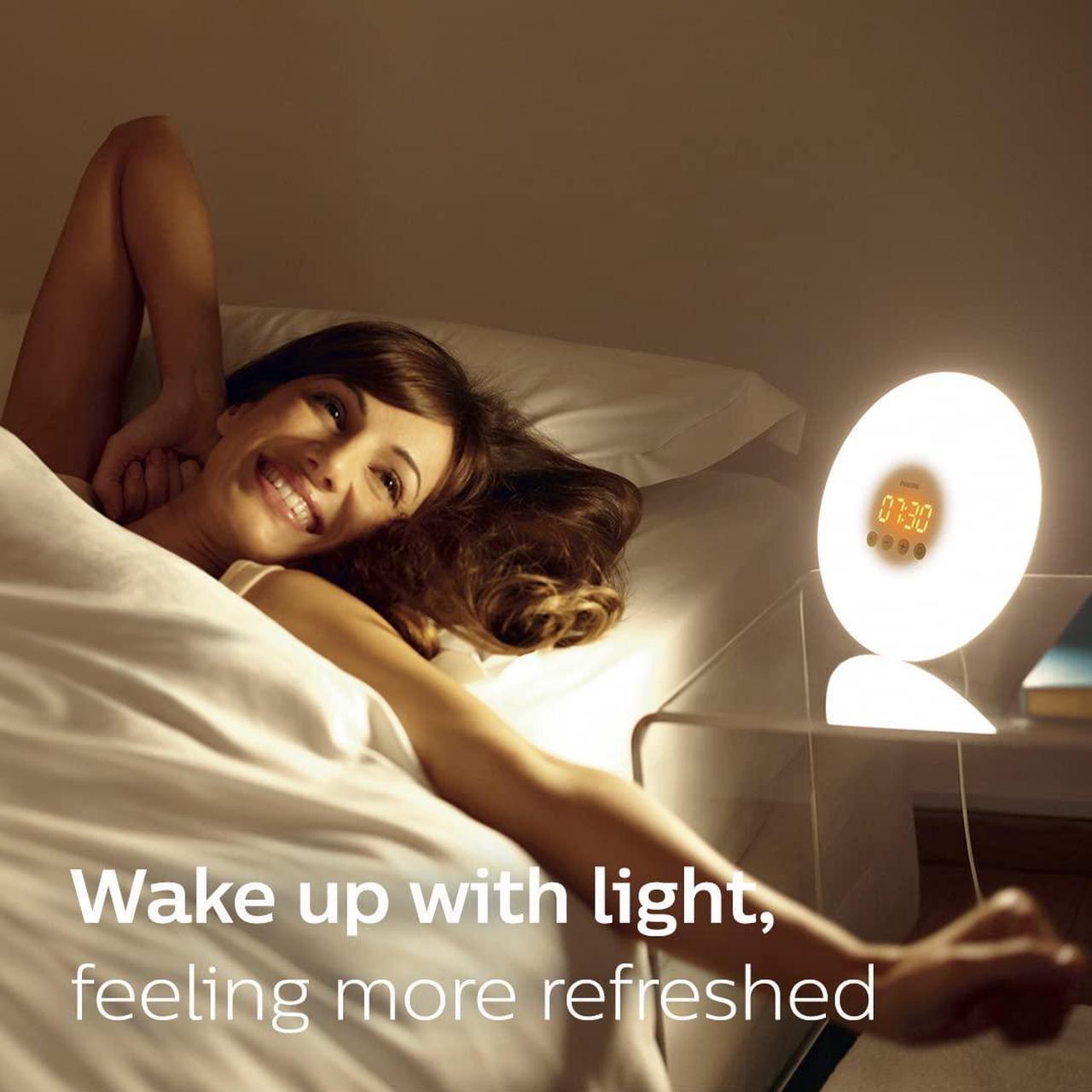 Alt view image 2 of 5 - Philips SmartSleep Wake-Up Light Therapy Alarm Clock with Sunrise Simulation, White, HF3500/60