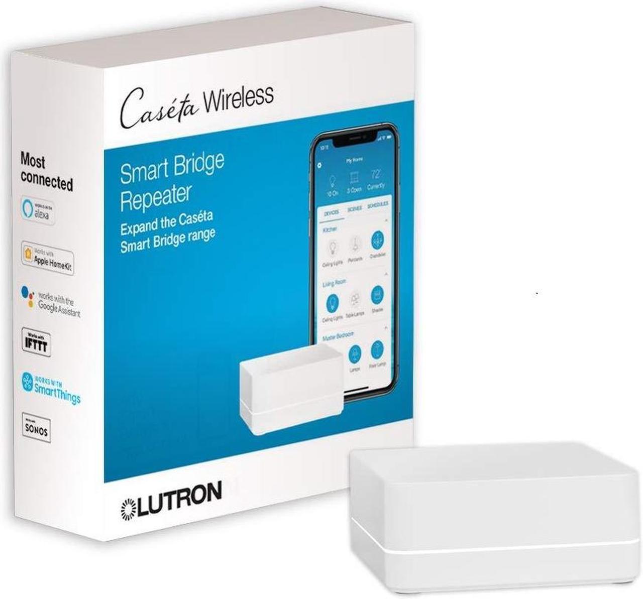Main image of Lutron Caseta Smart Lighting Smart Hub Repeater, Expands The Range of Caseta Up to 60 Feet, Works w/ Alexa, Apple Homekit, Google Home, PD-REP-WH, White