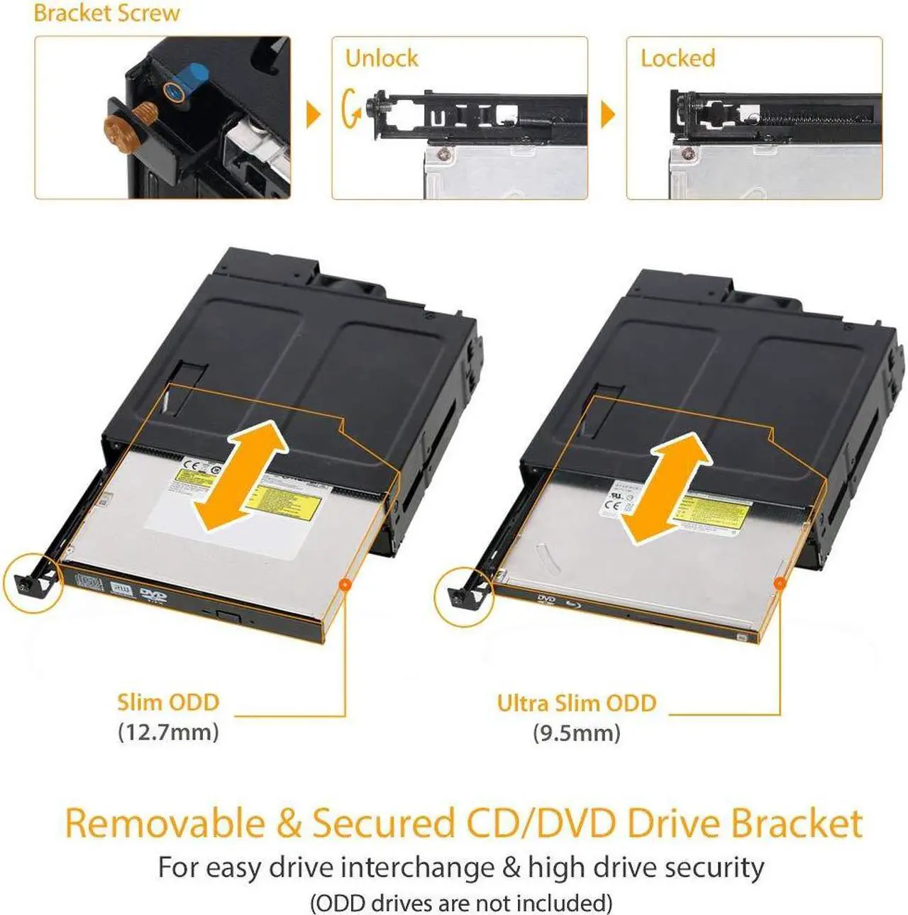 Alt view image 3 of 5 - ICY DOCK 2 Bay 2.5 SAS/SATA SSD/HDD & (Ultra) Slim Optical Disk Drive CD DVD ROM Backplane Enclosure for 5.25" Bay | ToughArmor MB602SPO-B