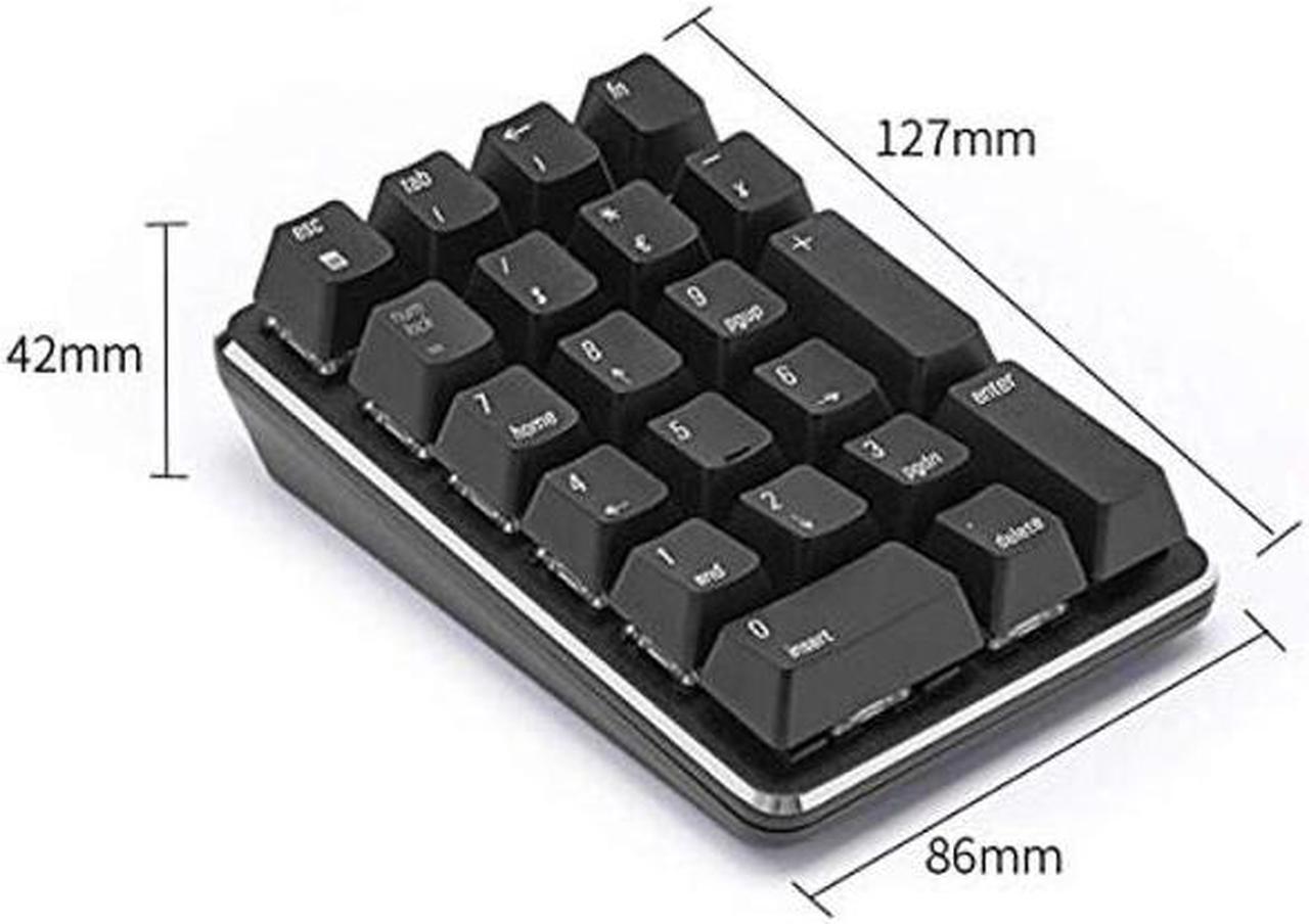 Alt view image 2 of 5 - Qisan 2.4G Wireless Mechanical Numeric Keypad Cherry MX Brown Switch Gaming Keypad 21 Keys Mini Numpad Portable Keypad Extended Layout Black Magicforce