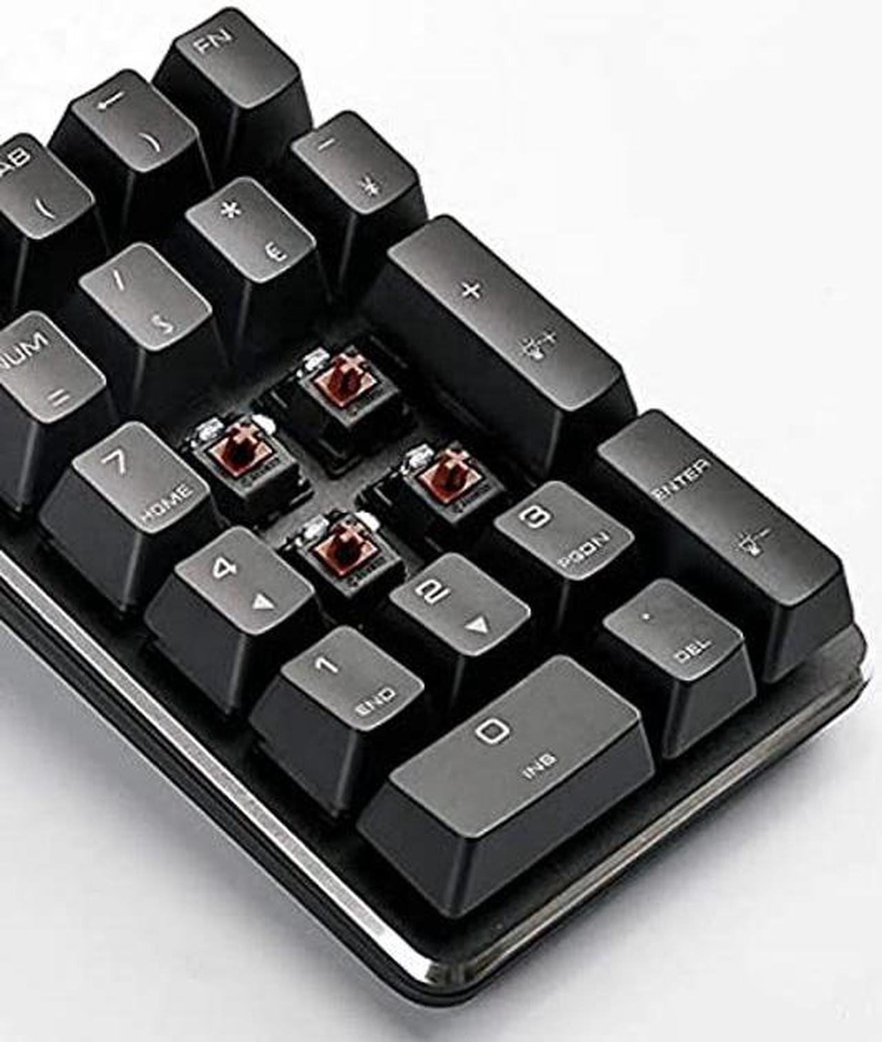 Alt view image 5 of 5 - Qisan 2.4G Wireless Mechanical Numeric Keypad Cherry MX Brown Switch Gaming Keypad 21 Keys Mini Numpad Portable Keypad Extended Layout Black Magicforce