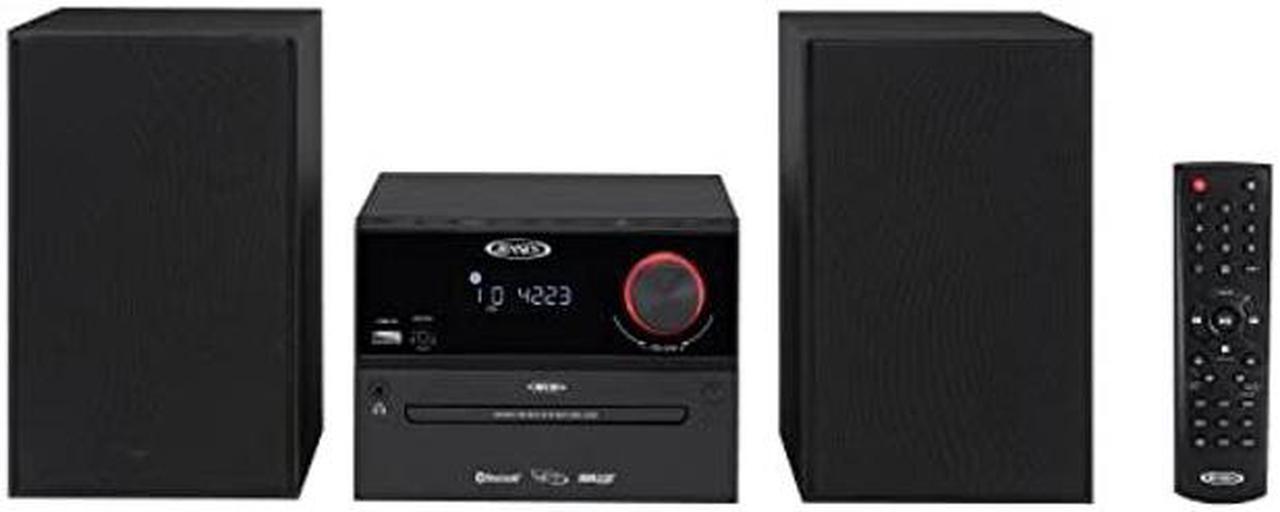 Main image of Jensen Professional JBS-500 Modern Bluetooth Wireless Stereo Music System Home CD Player, MP3 USB, Audio in, Headphone Jack, FM Radio, 30W - (Jet Black)