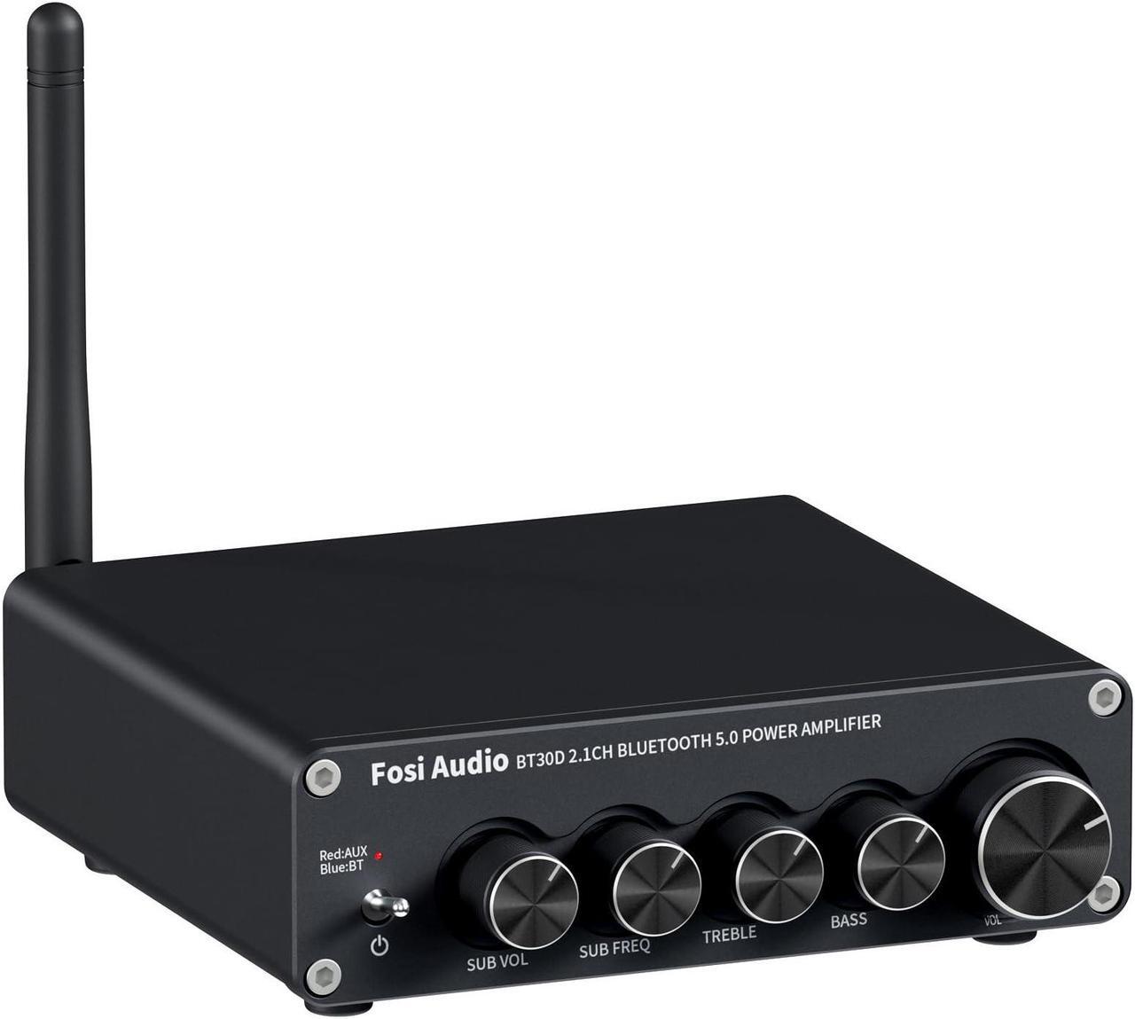 Main image of Fosi Audio BT30D Bluetooth 5.0 Stereo Audio Receiver Amplifier 2.1 Channel Mini Hi-Fi Class D Integrated Amp 50 Watt x2+100 Watt for Home Outdoor Passive Speakers/Subwoofer Powered Subwoofer